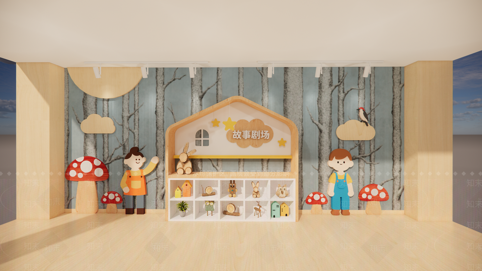 现代幼儿园内部SU模型下载【ID:1203597976】