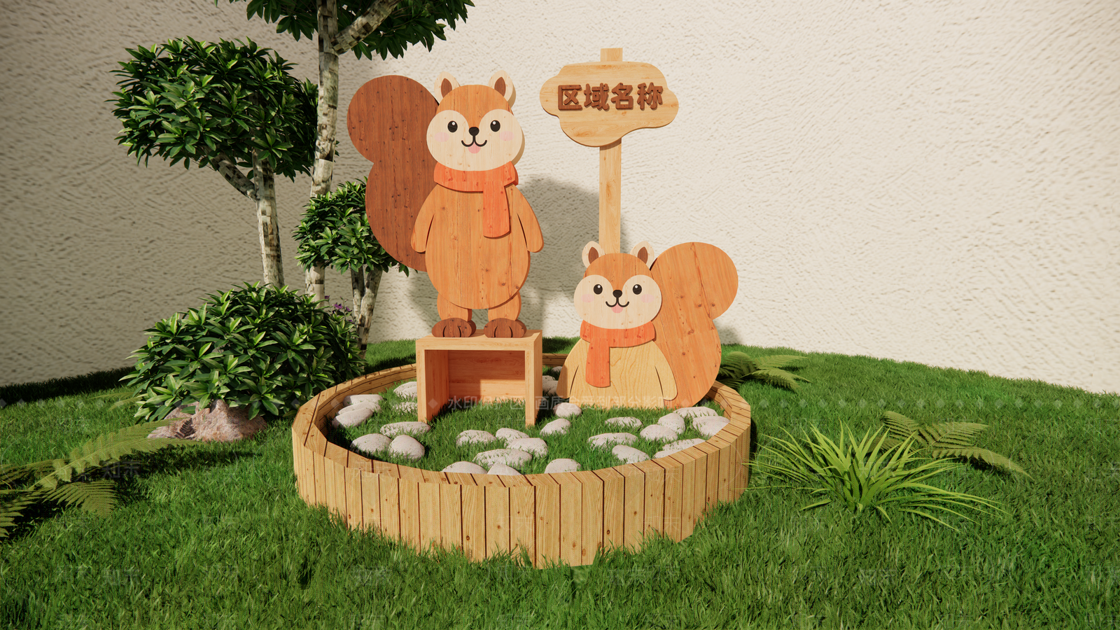现代原木教育校园景观SU模型下载【ID:1203598063】