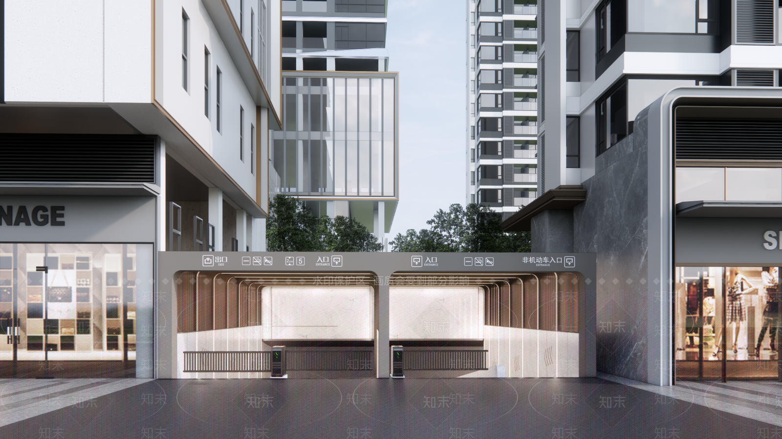 现代住宅区景观SU模型下载【ID:1203599551】