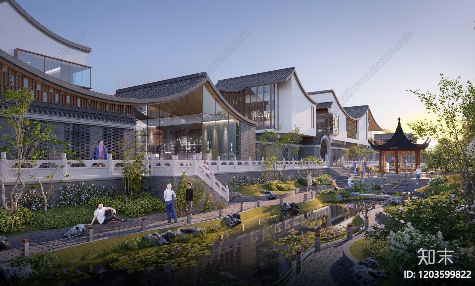 新中式现代民宿建筑施工图下载【ID:1203599822】