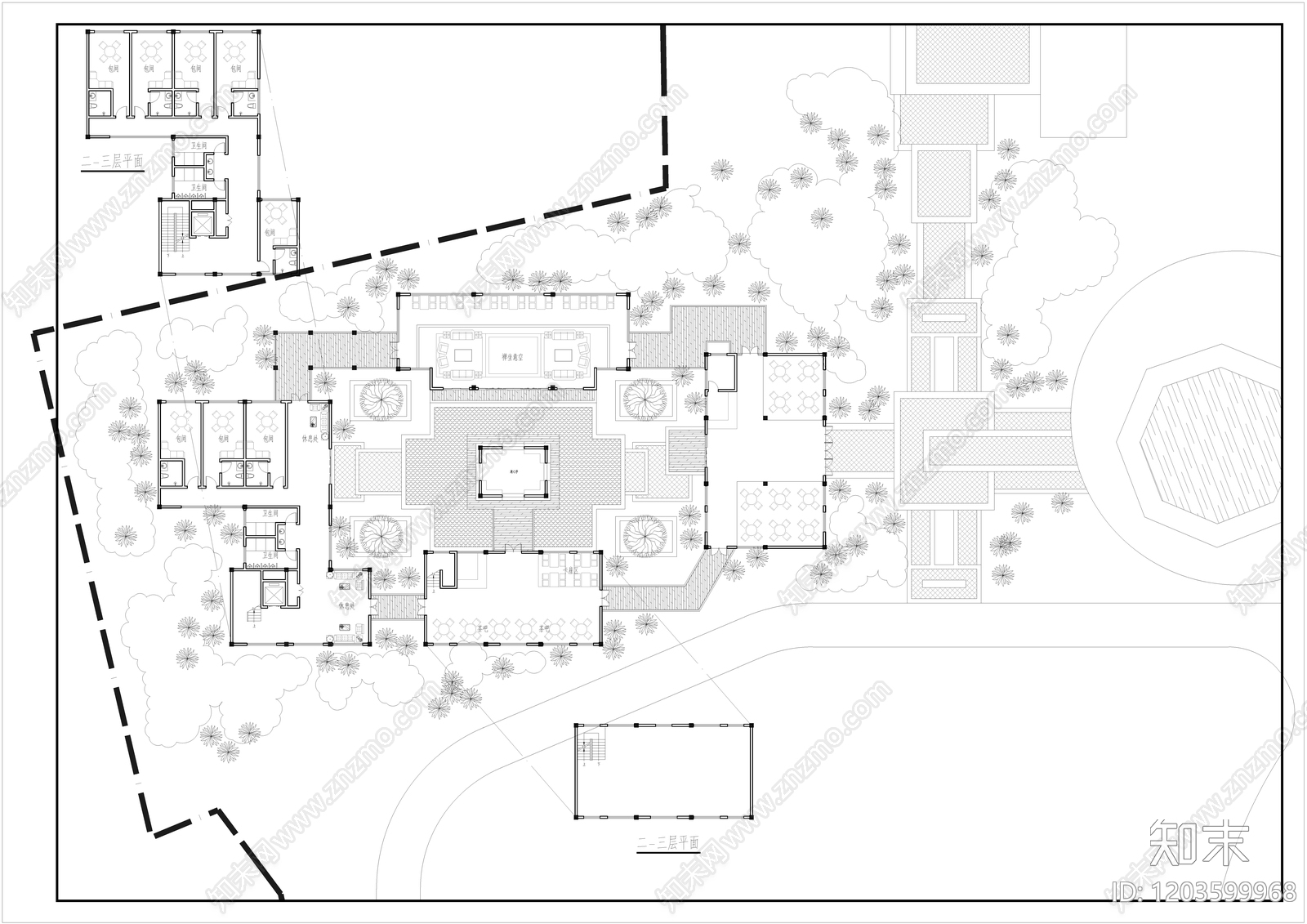 现代民宿建筑施工图下载【ID:1203599968】