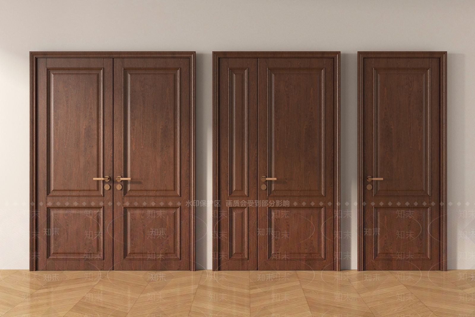 新中式双开门3D模型下载【ID:1203600356】