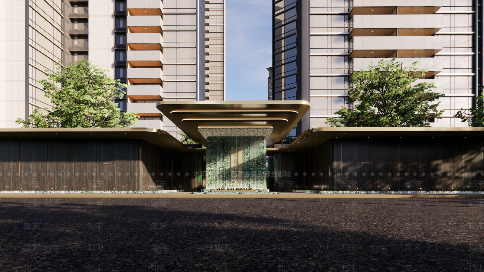 现代售楼处建筑SU模型下载【ID:1203601428】
