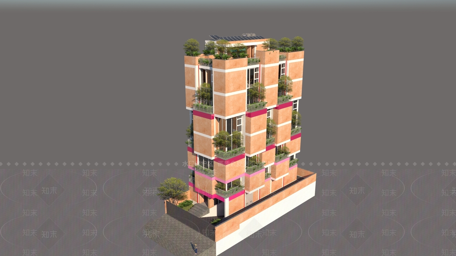 现代多层住宅SU模型下载【ID:1203601413】