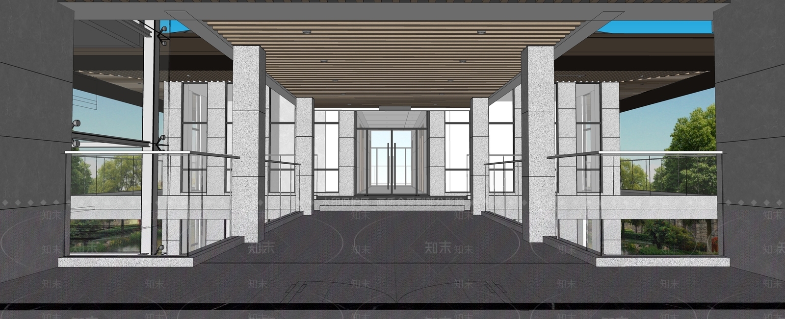 现代新中式其他公共空间SU模型下载【ID:1203603496】