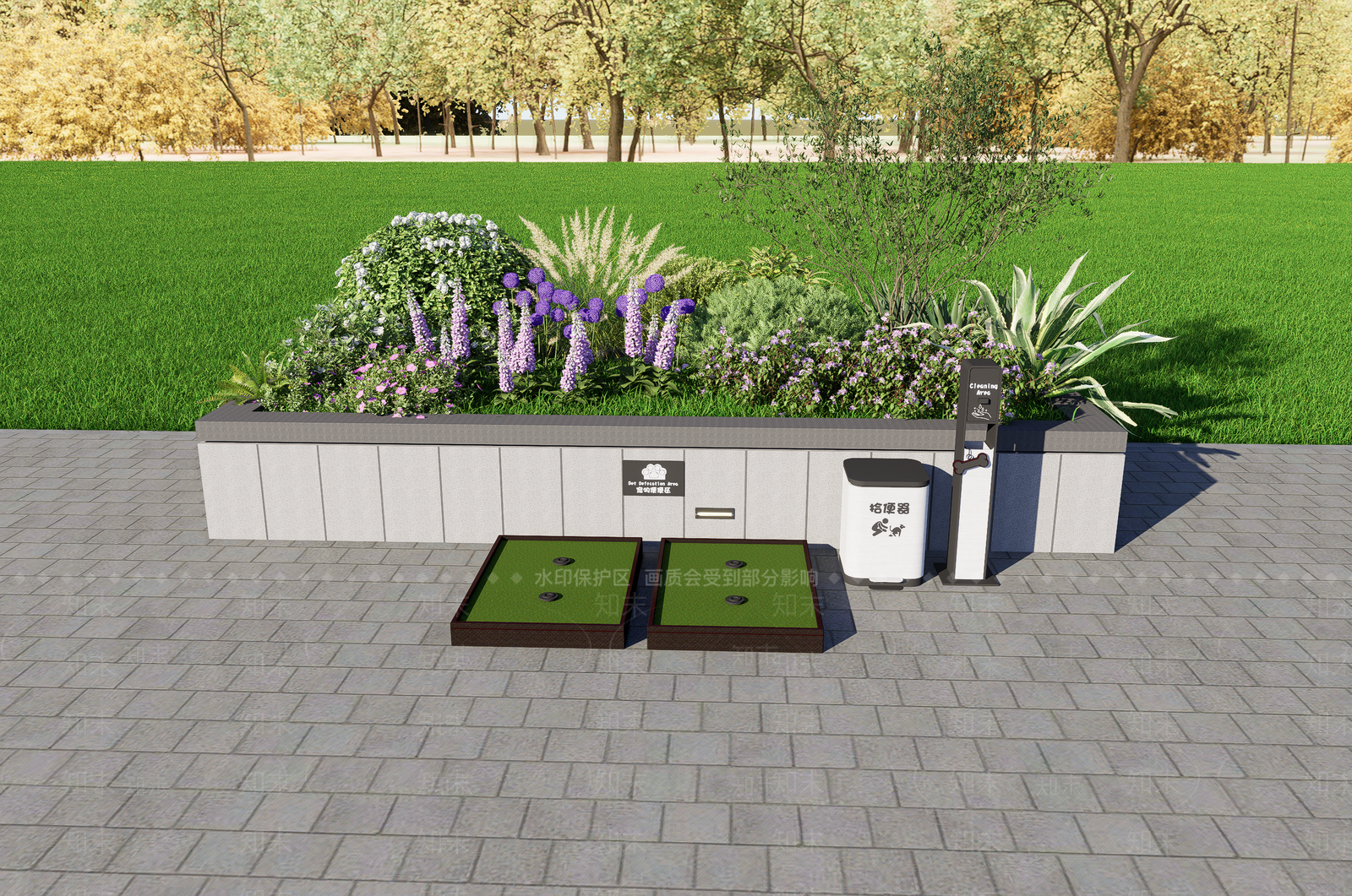 现代新中式其他景观小品SU模型下载【ID:1203603954】