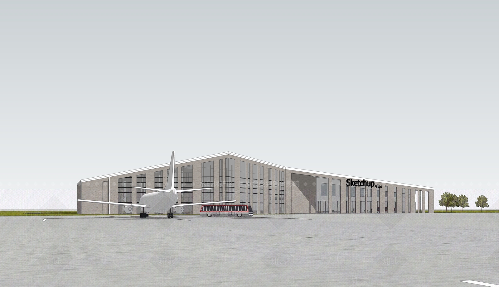 现代机场SU模型下载【ID:1203607971】