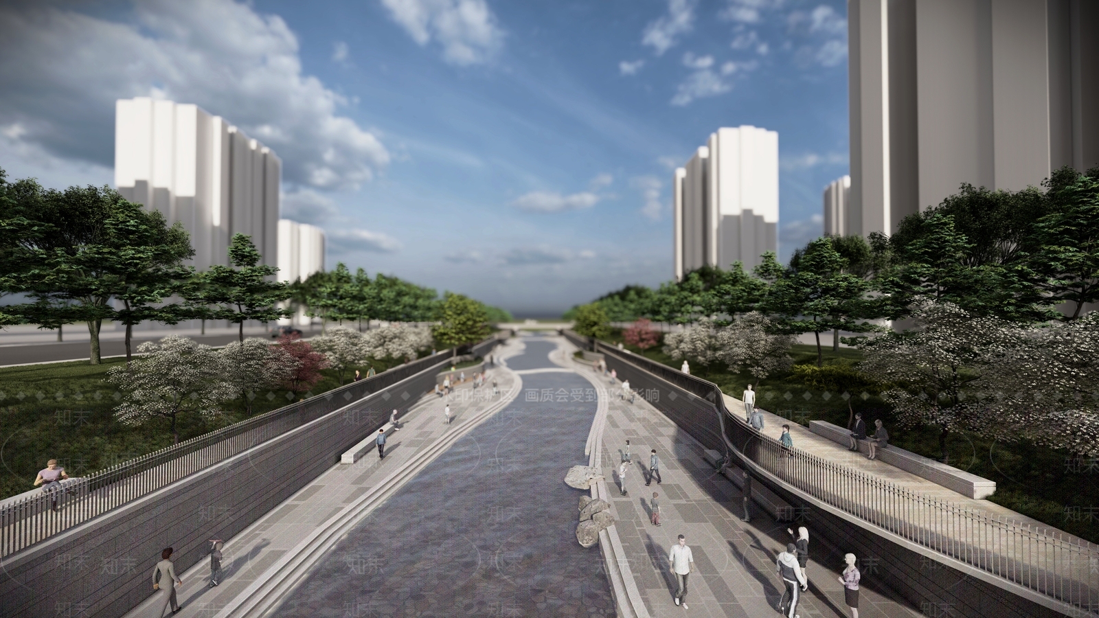 现代滨水景观SU模型下载【ID:1203783288】