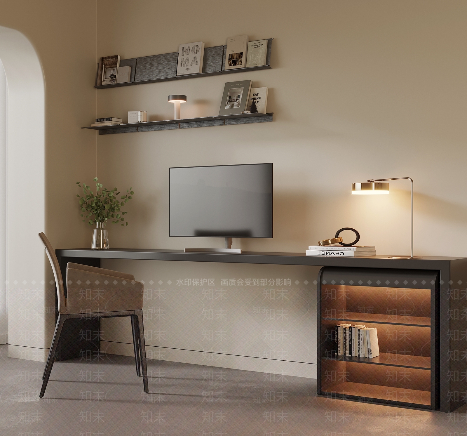 现代书桌3D模型下载【ID:1203610704】