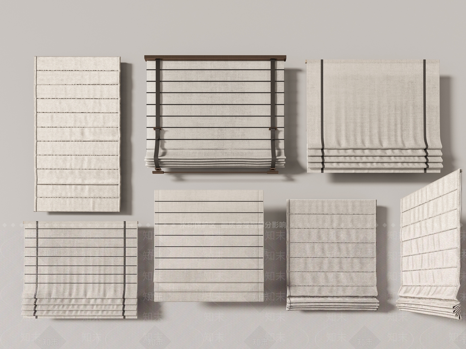 现代轻奢窗帘SU模型下载【ID:1203610919】