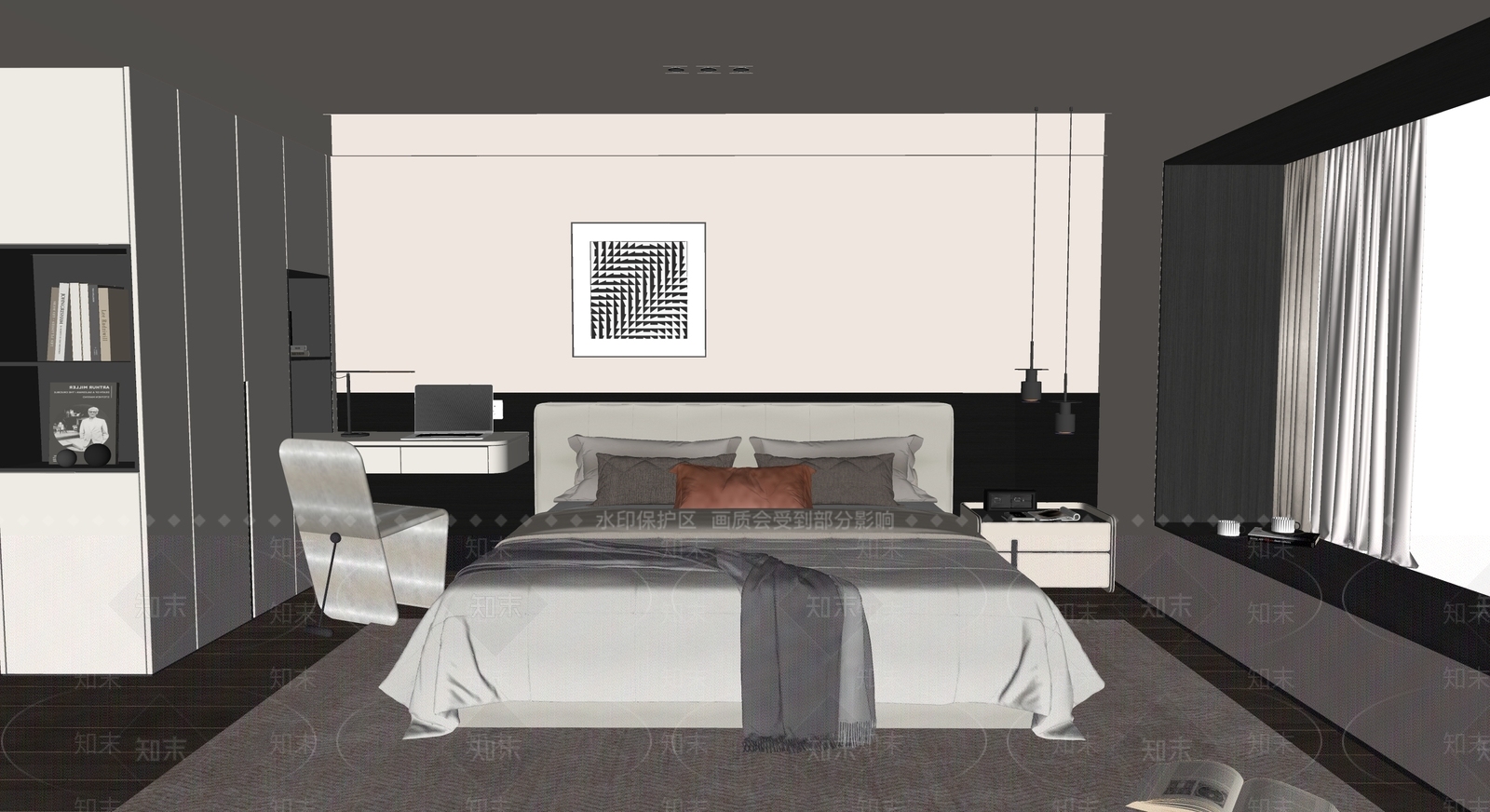 现代家居卧室SU模型下载【ID:1203611674】