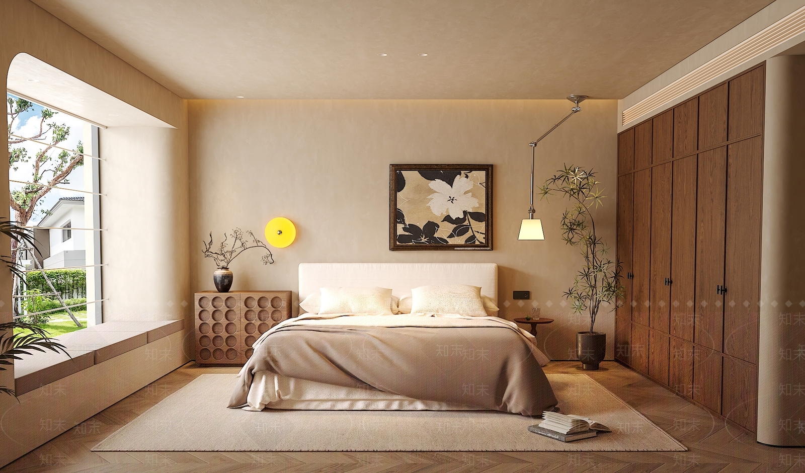 中古侘寂家居卧室SU模型下载【ID:1203611951】