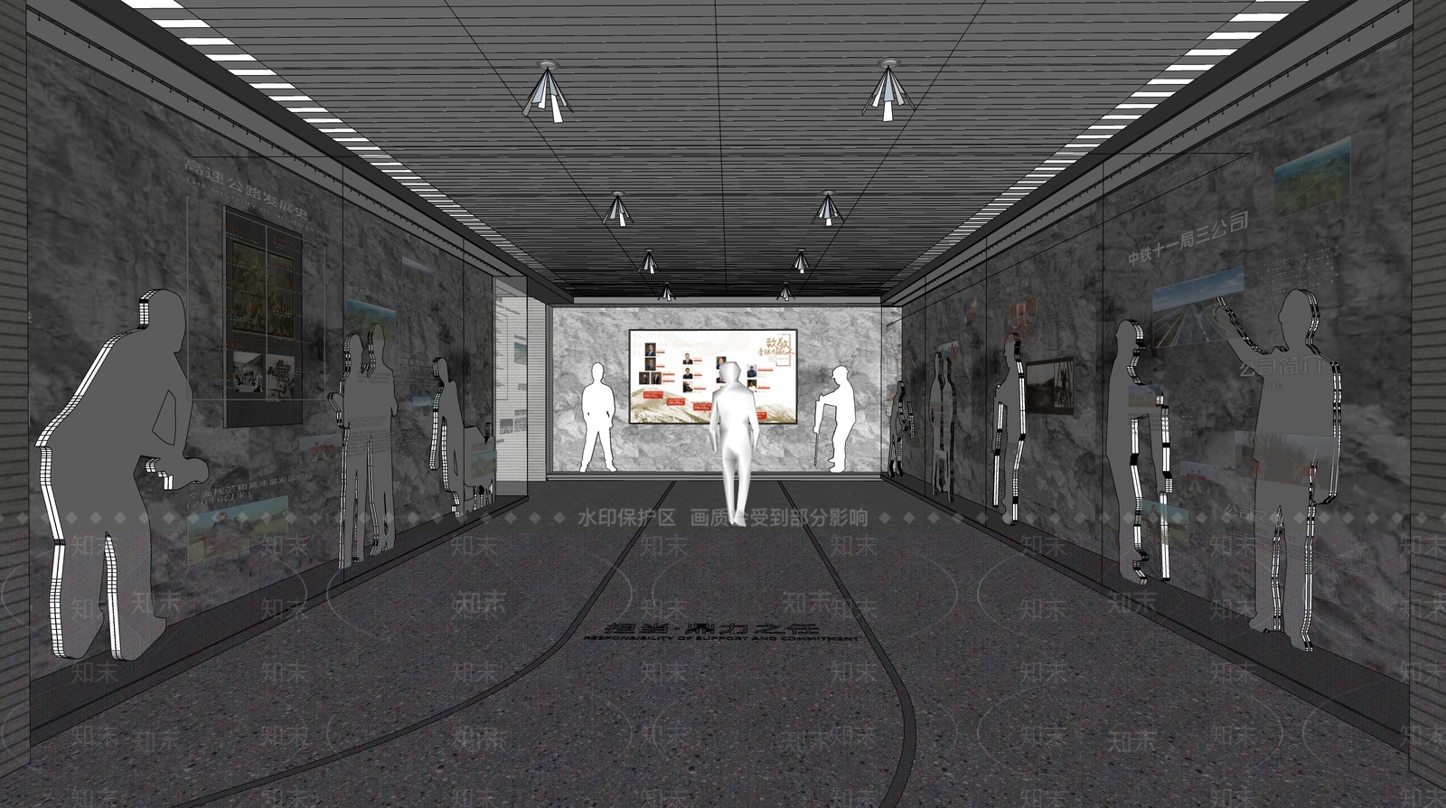 现代博物馆展厅SU模型下载【ID:1203612653】