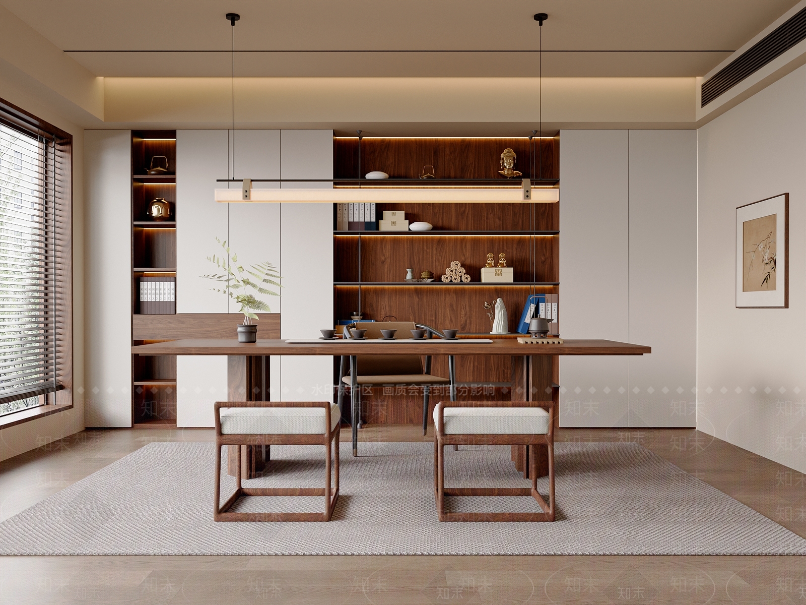 新中式中式茶室3D模型下载【ID:1203613551】