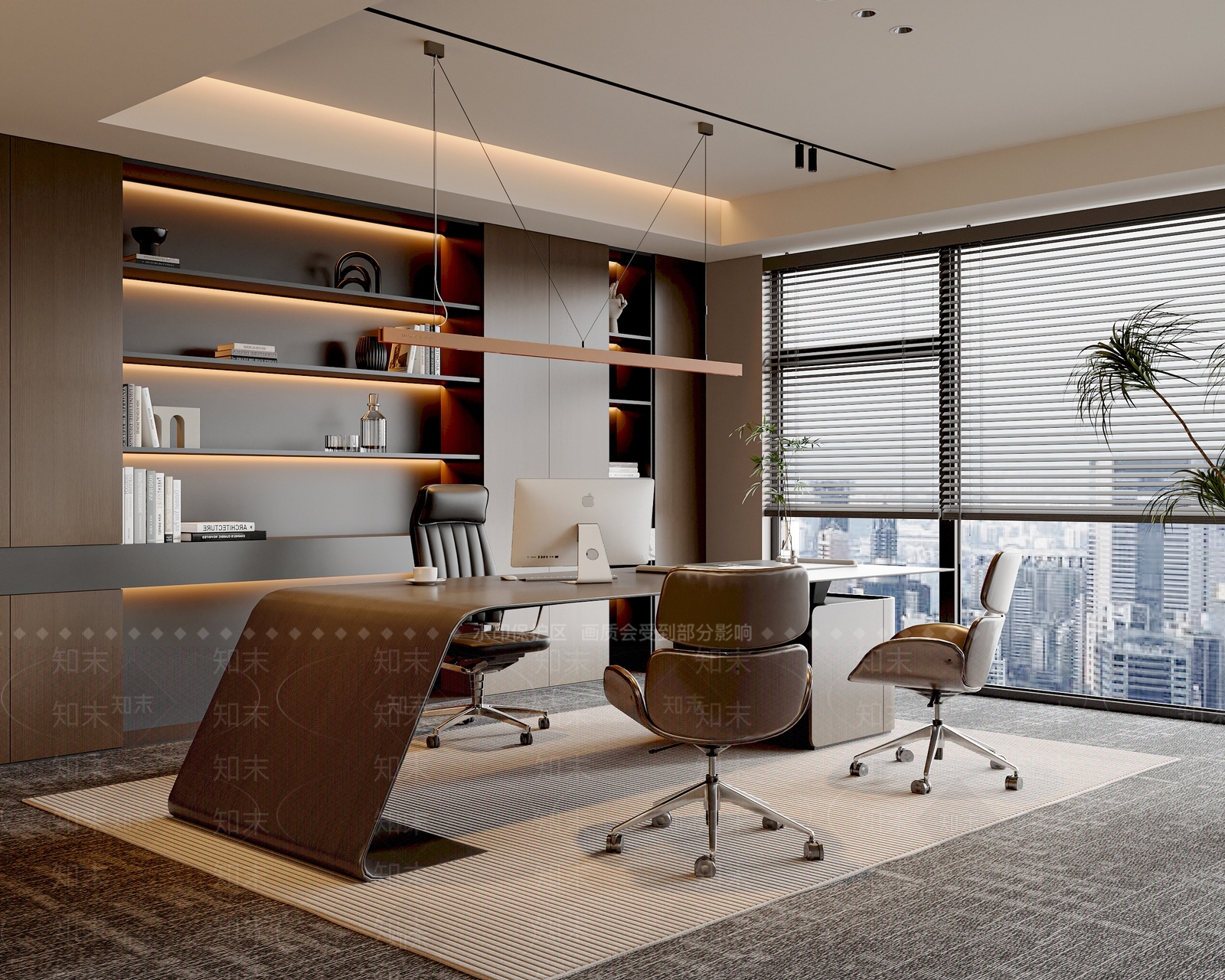 现代简约经理办公室3D模型下载【ID:1203614576】