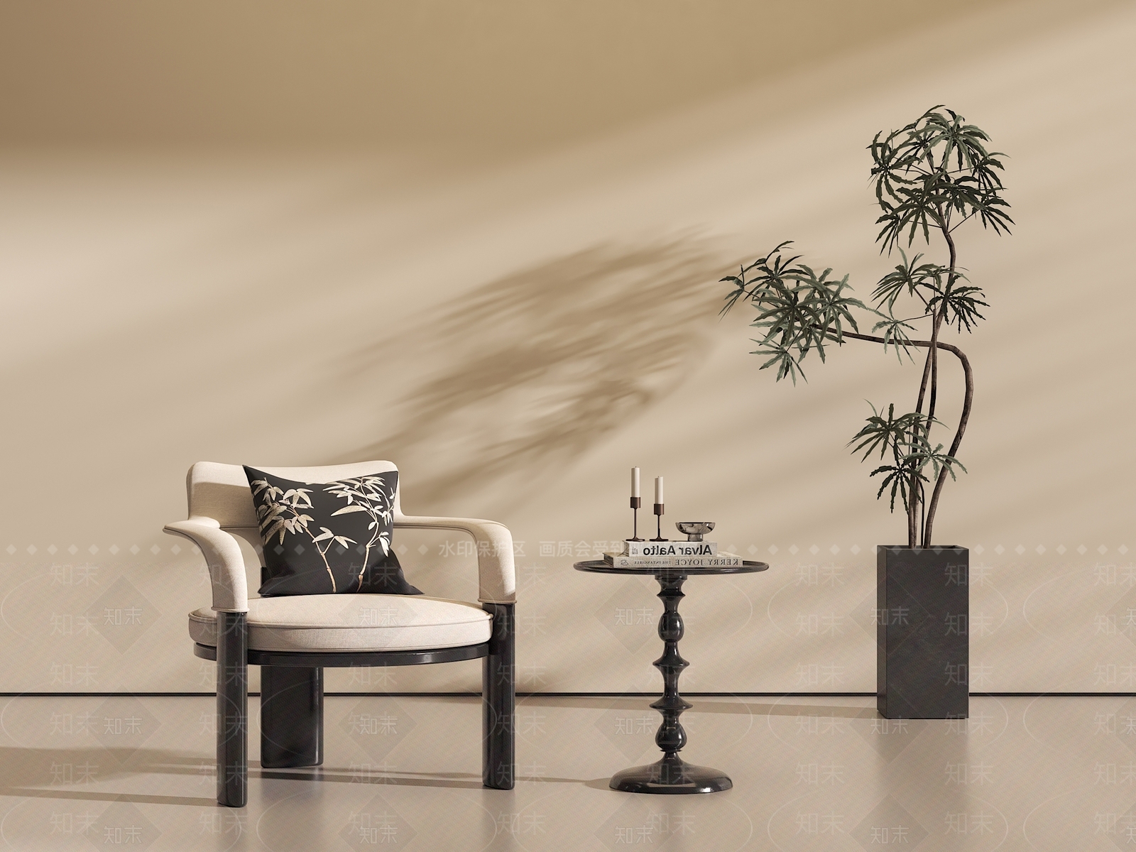 现代复古休闲椅SU模型下载【ID:1203615144】