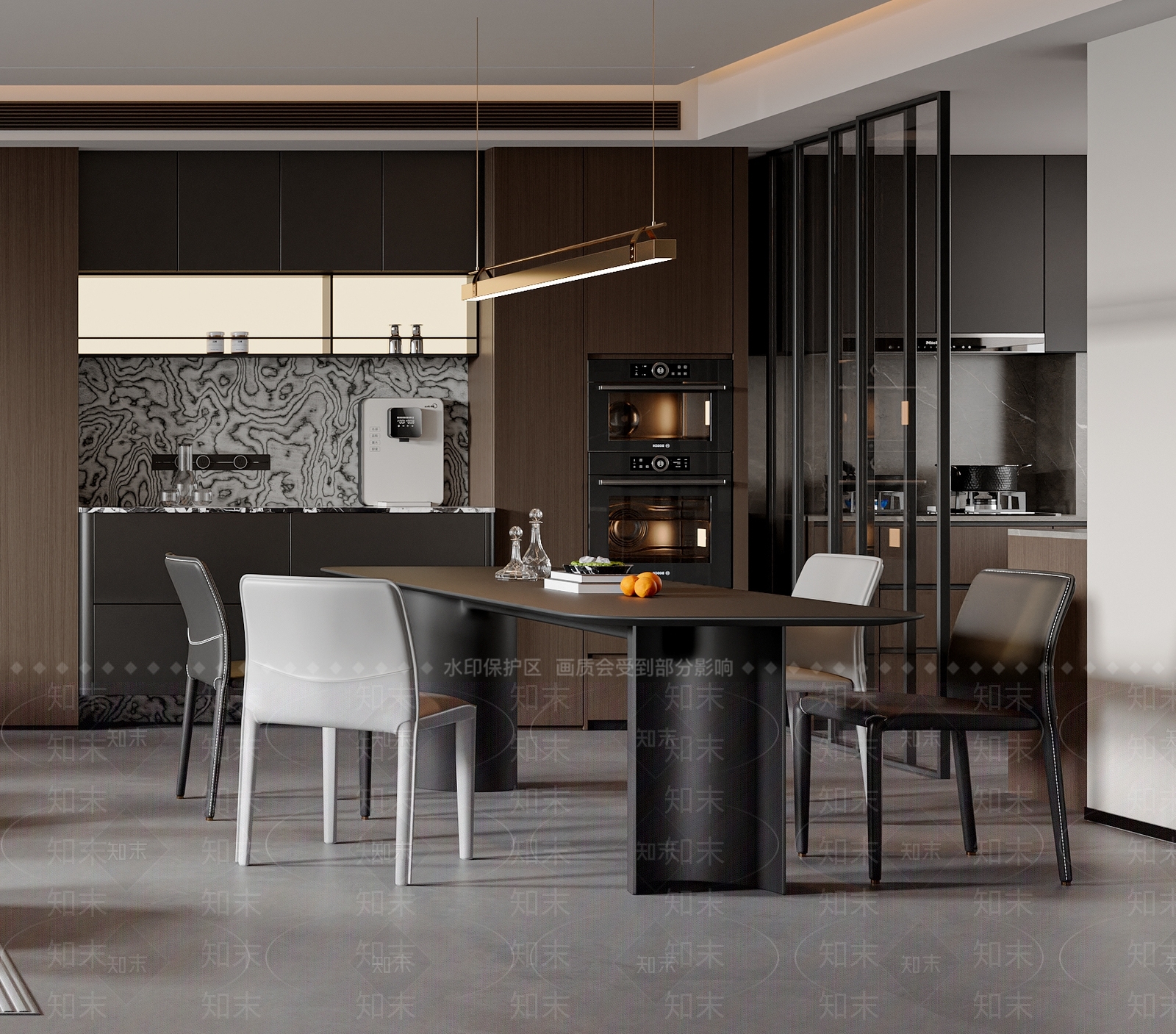 现代意式餐桌椅3D模型下载【ID:1203616889】