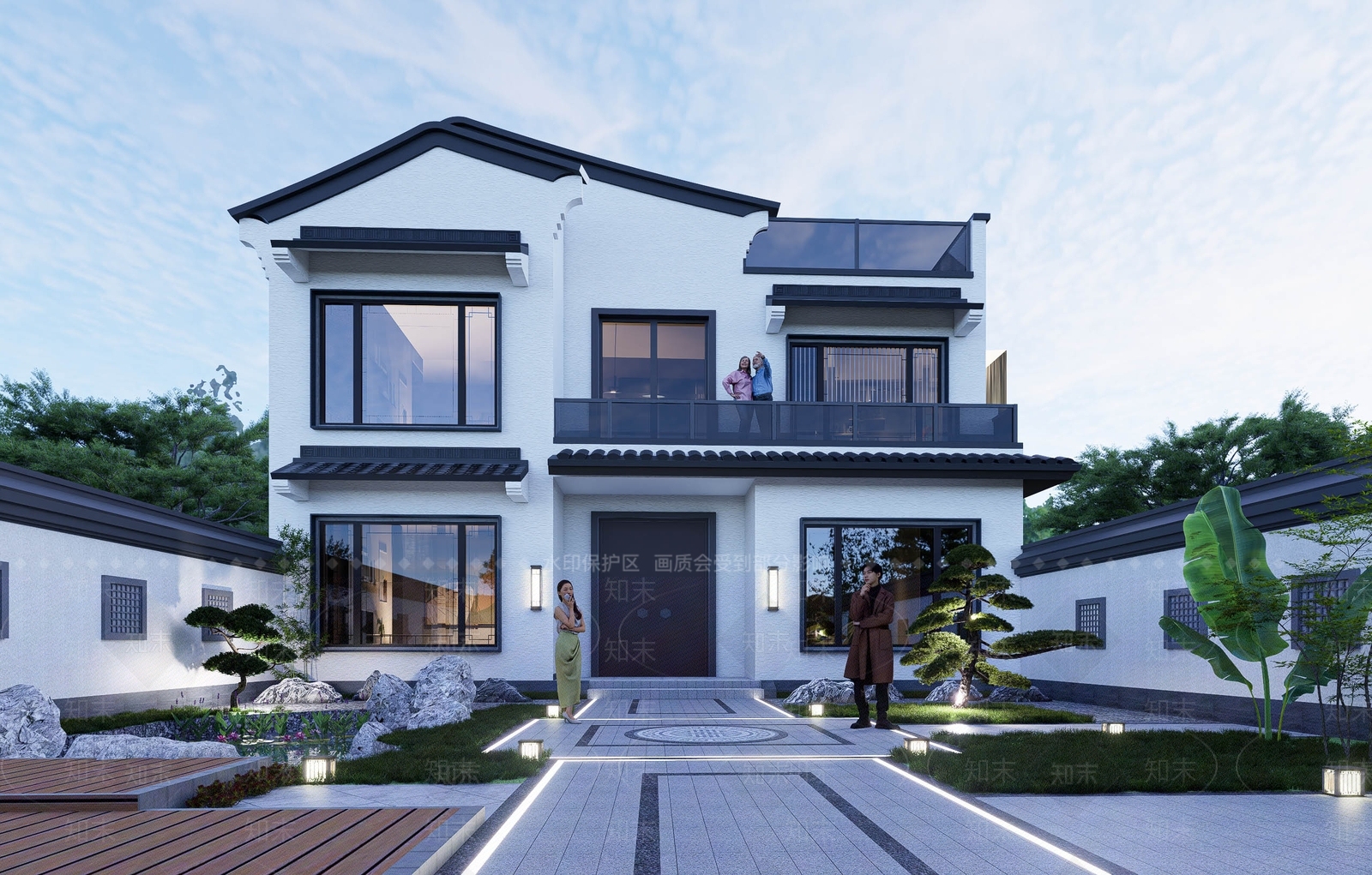 中式多层住宅SU模型下载【ID:1203618666】