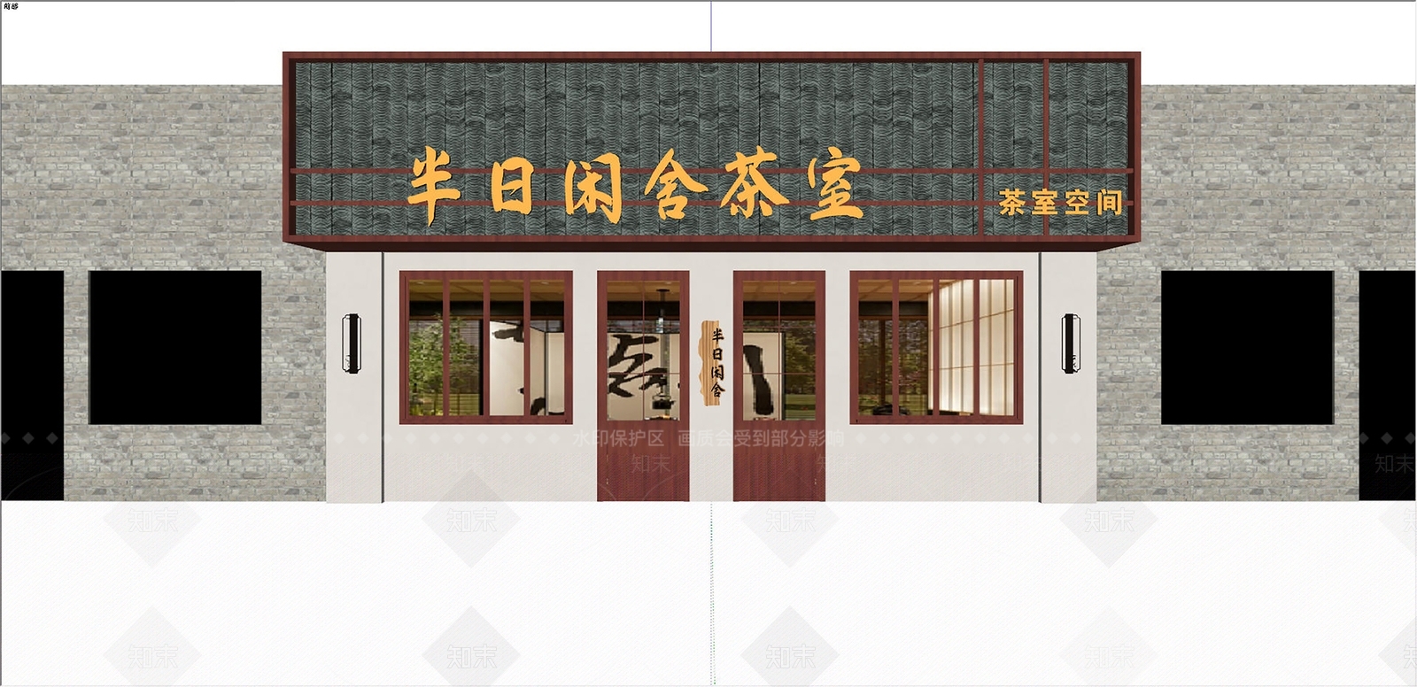 新中式门头SU模型下载【ID:1203619072】