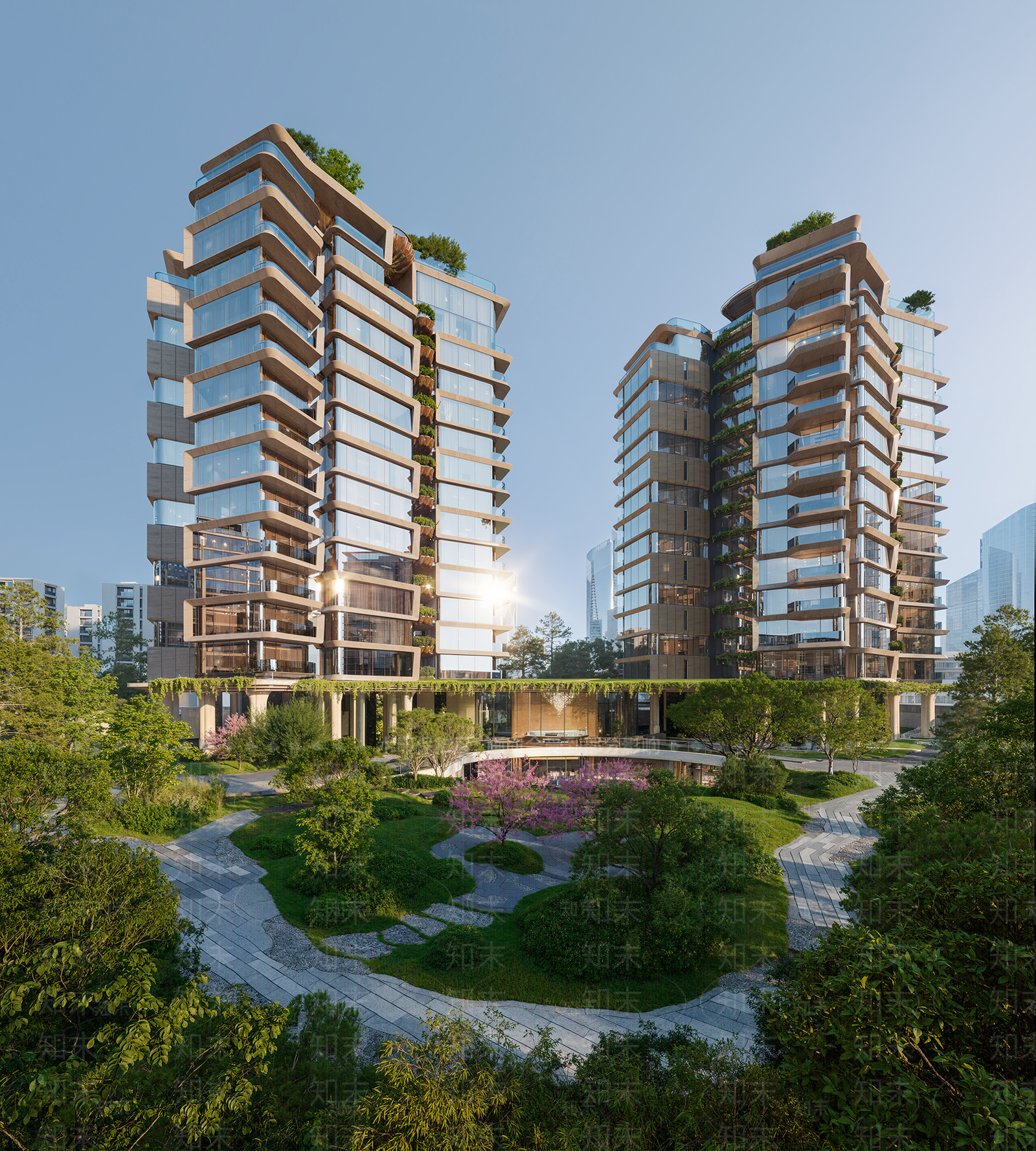 现代高层住宅SU模型下载【ID:1203729794】