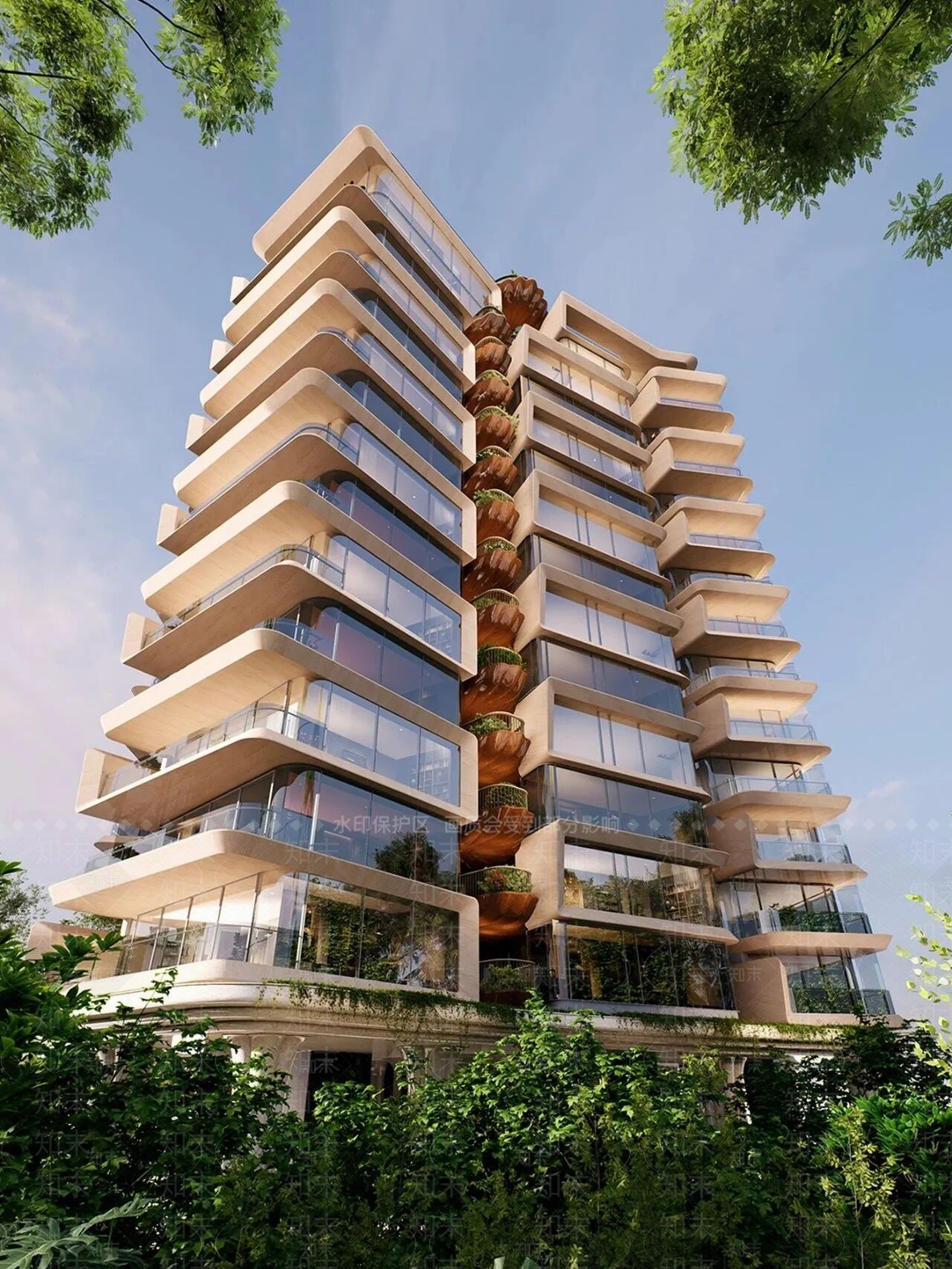 现代高层住宅SU模型下载【ID:1203621735】