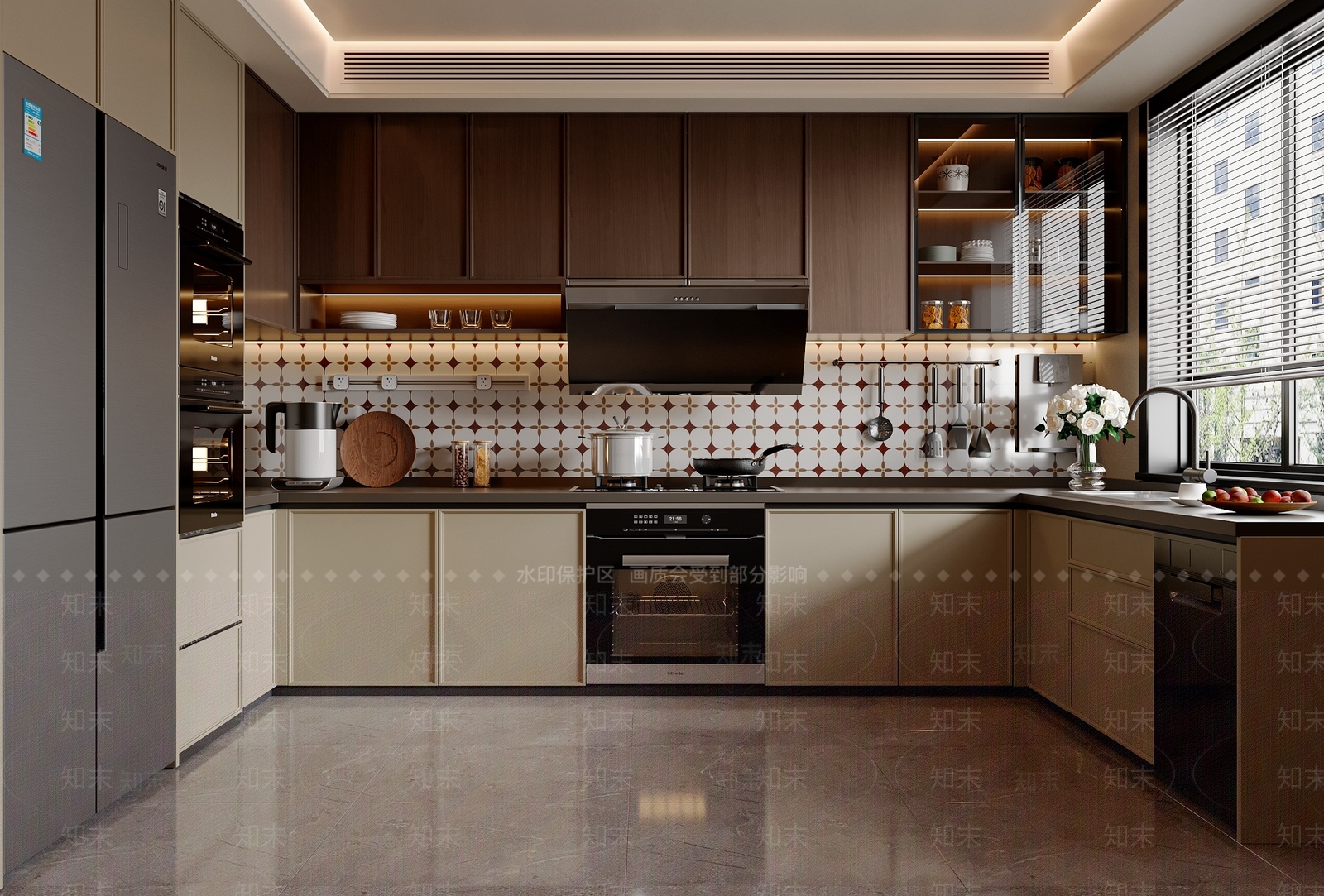 法式中古封闭式厨房3D模型下载【ID:1203622403】