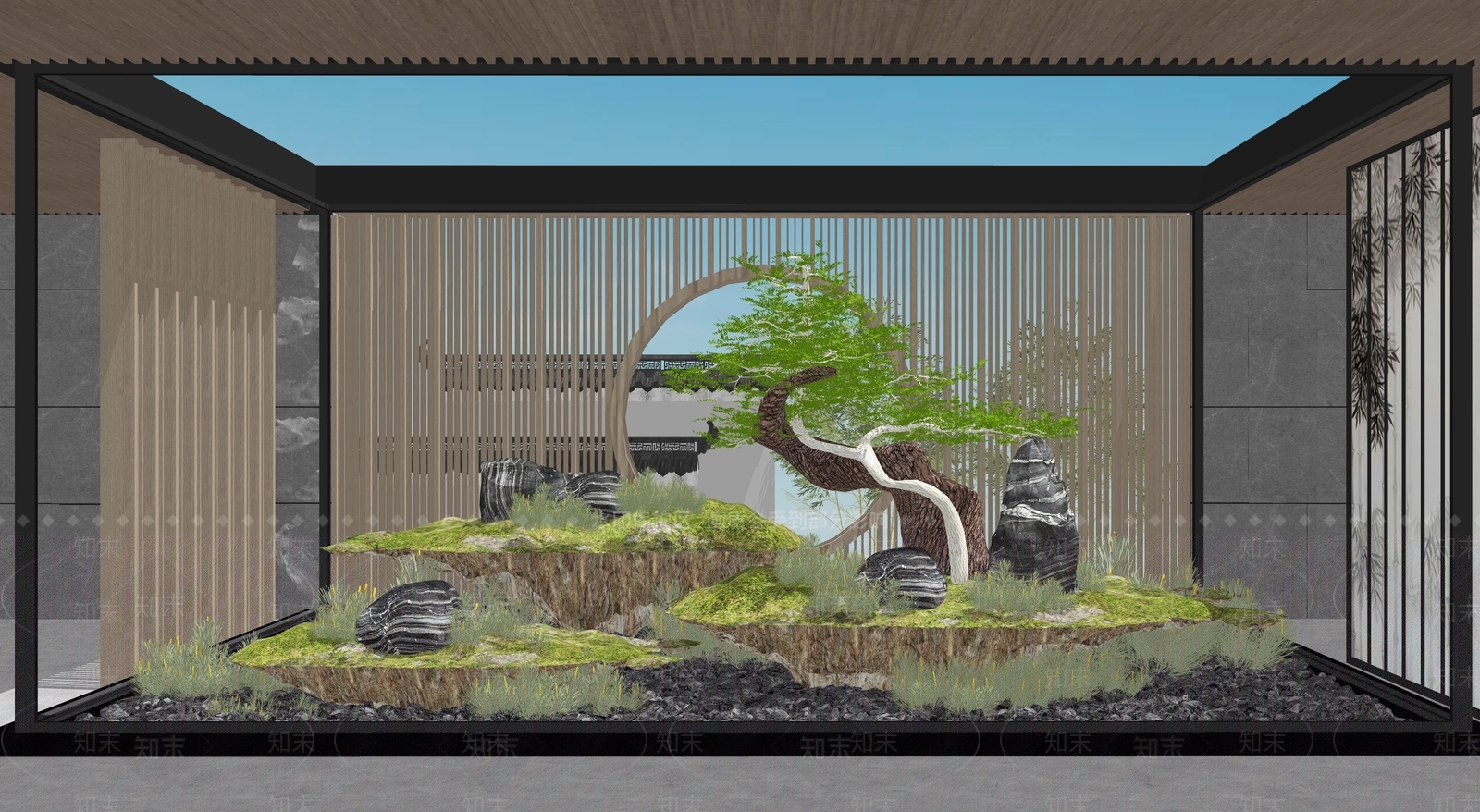 现代室内景观SU模型草图