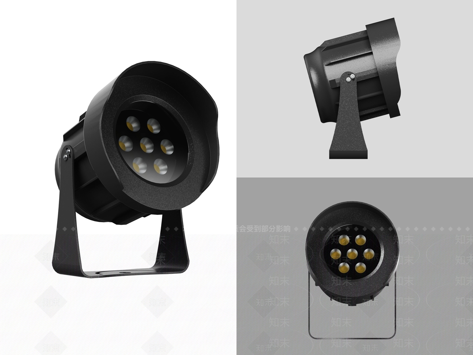 现代筒灯射灯SU模型草图