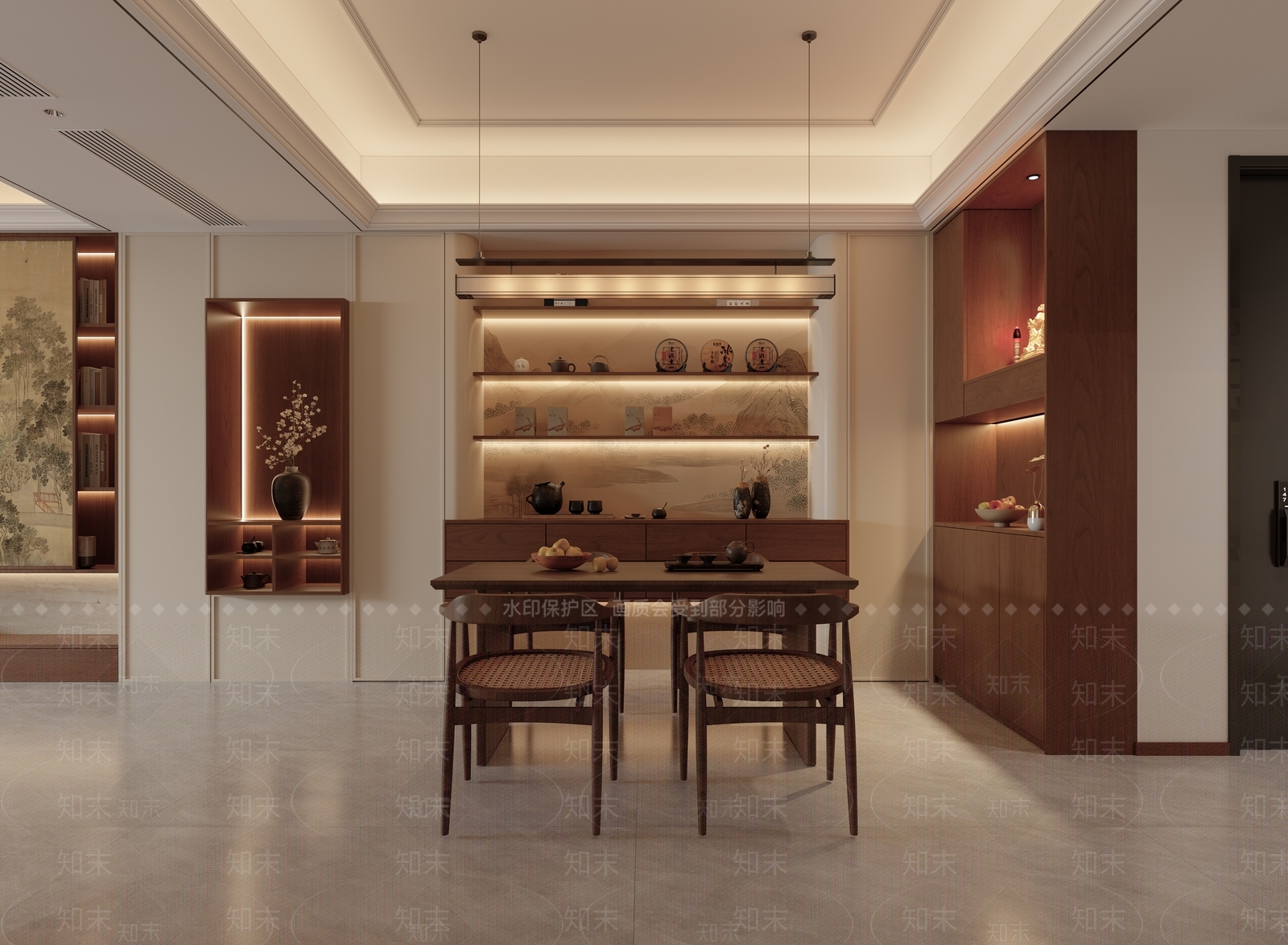 餐边展示柜博古架3D模型下载【ID:1227562961】