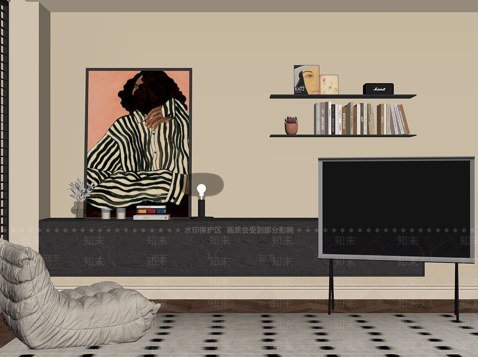 现代电视柜SU模型下载【ID:1203631291】