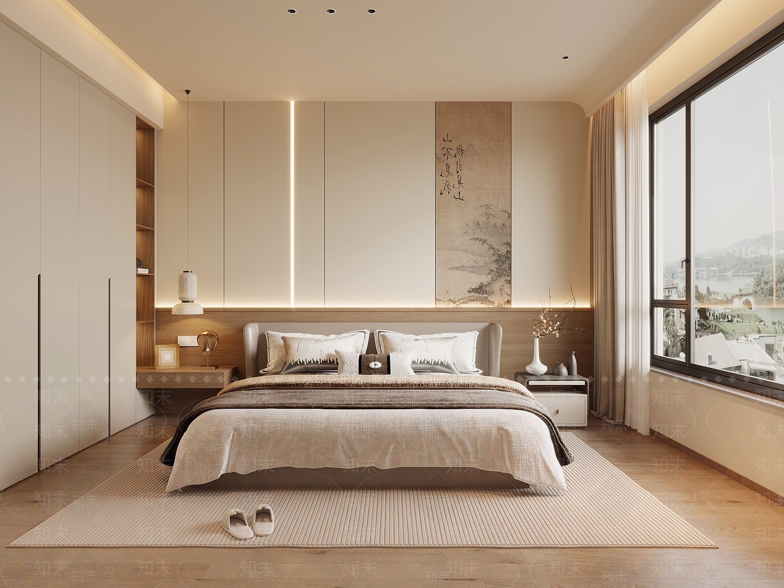 新中式家居卧室SU模型下载【ID:1203632527】