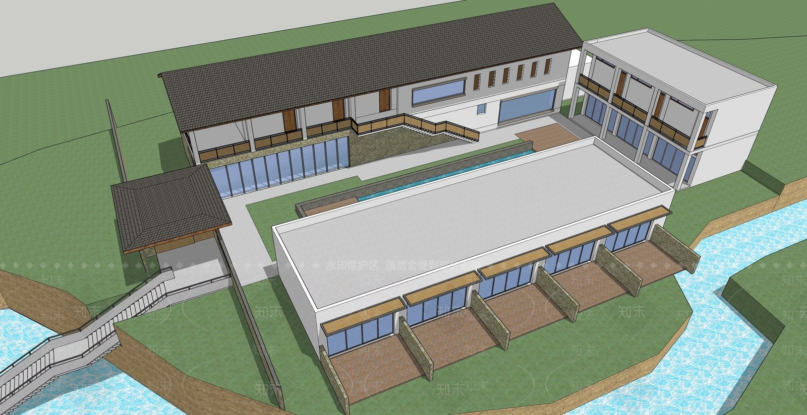 现代新中式其他公共建筑SU模型下载【ID:1203636298】