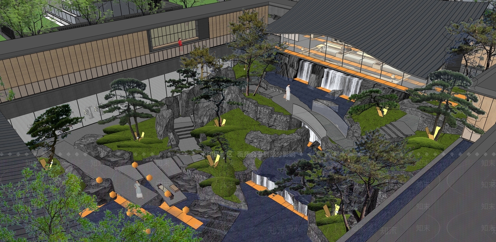 现代别墅庭院SU模型下载【ID:1203634350】