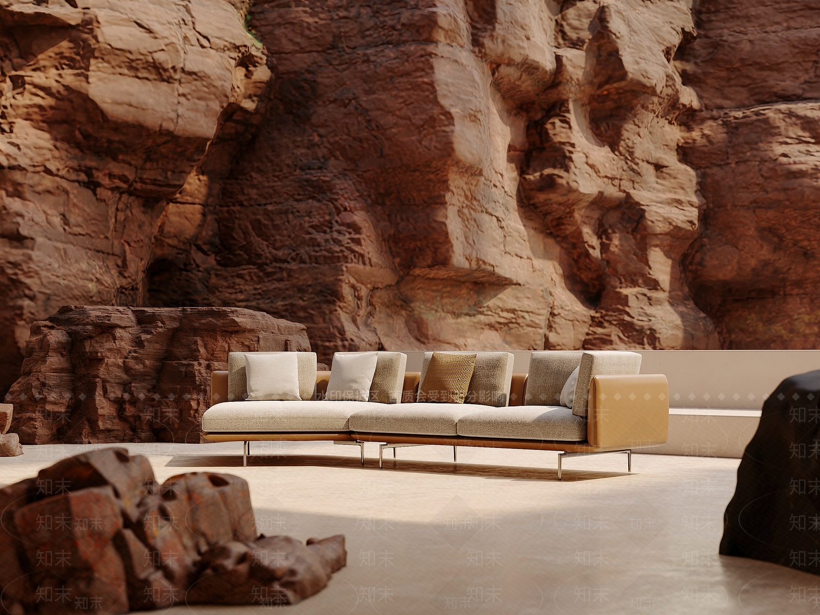 意式现代转角沙发3D模型下载【ID:1203643055】