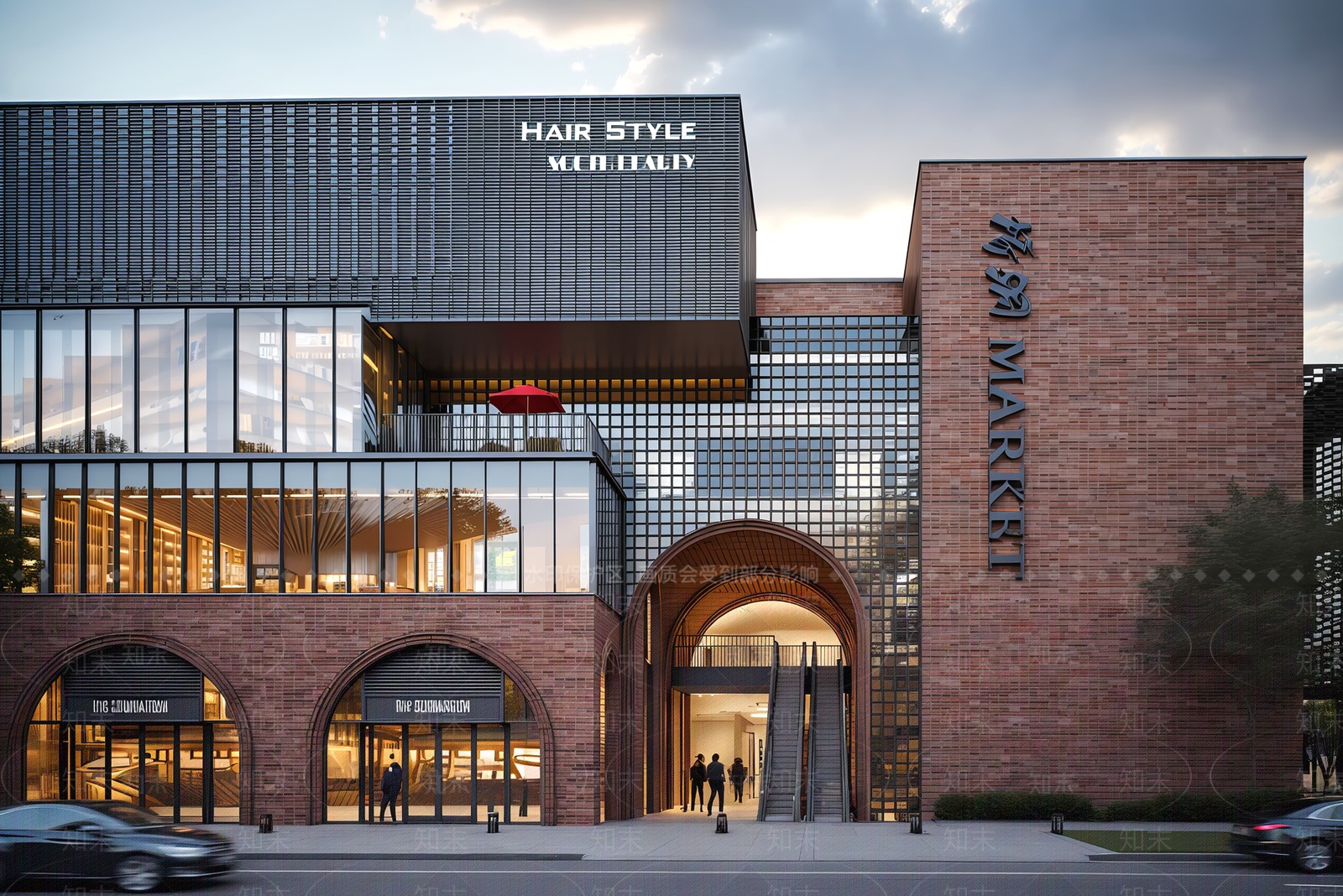 现代新中式售楼处建筑SU模型下载【ID:1203635095】