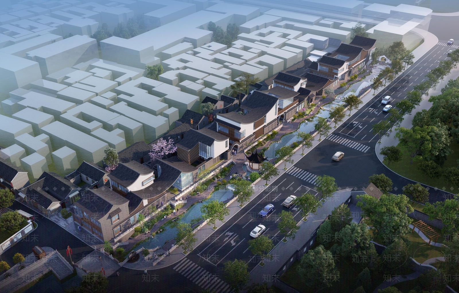 新中式现代民宿建筑SU模型下载【ID:1203635167】