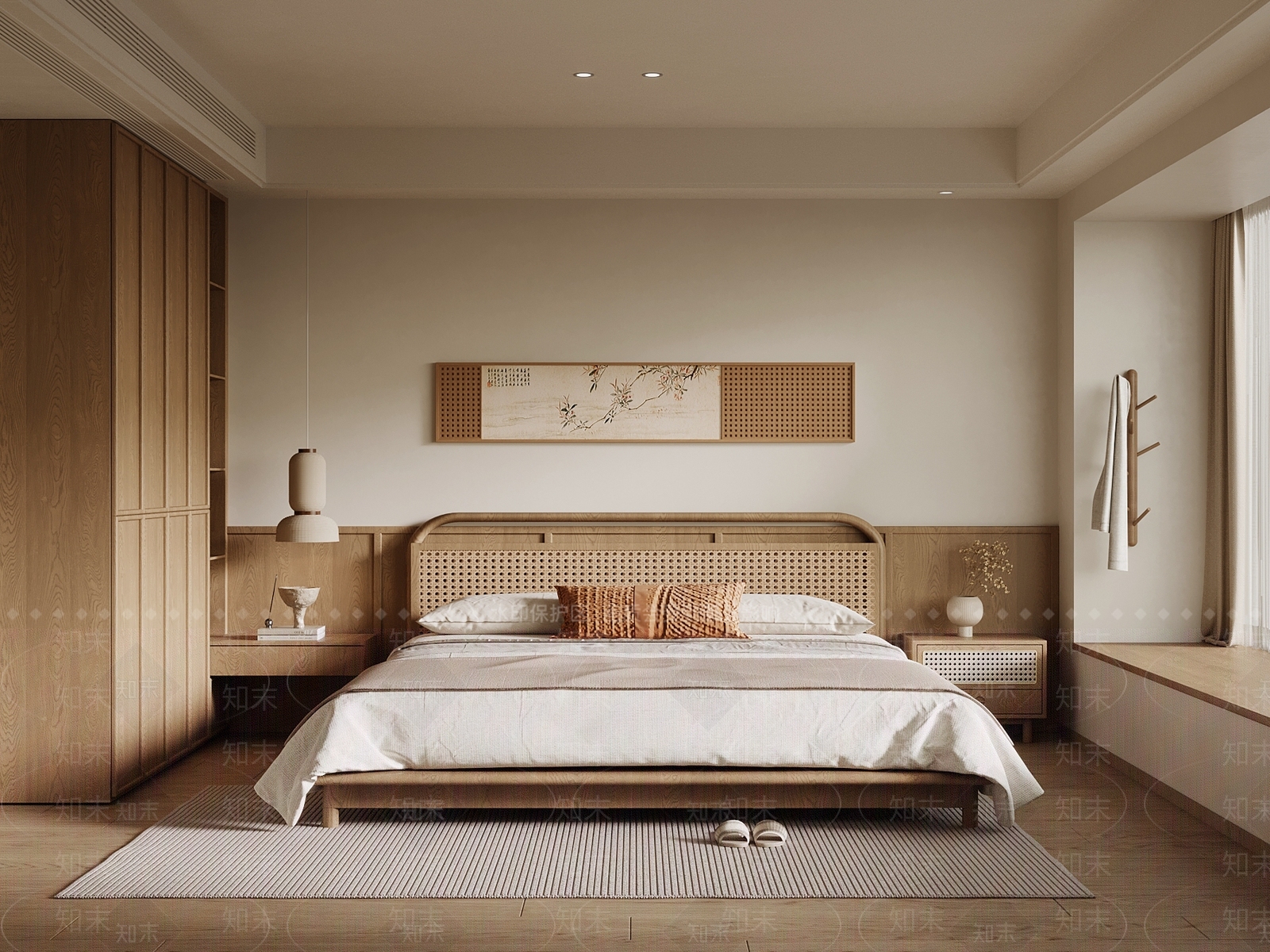 新中式家居卧室SU模型下载【ID:1203635559】