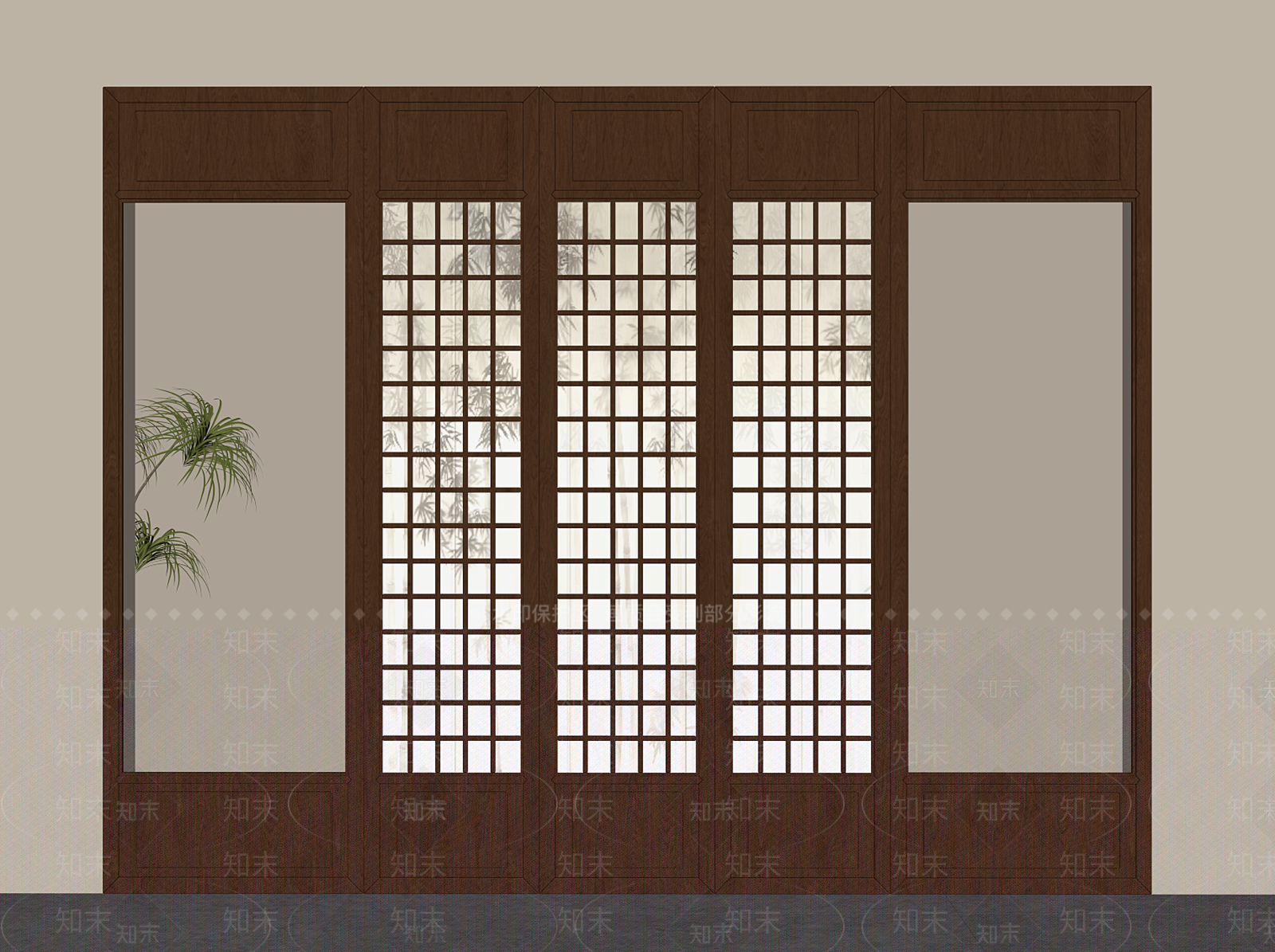 新中式其他门SU模型下载【ID:1203635700】