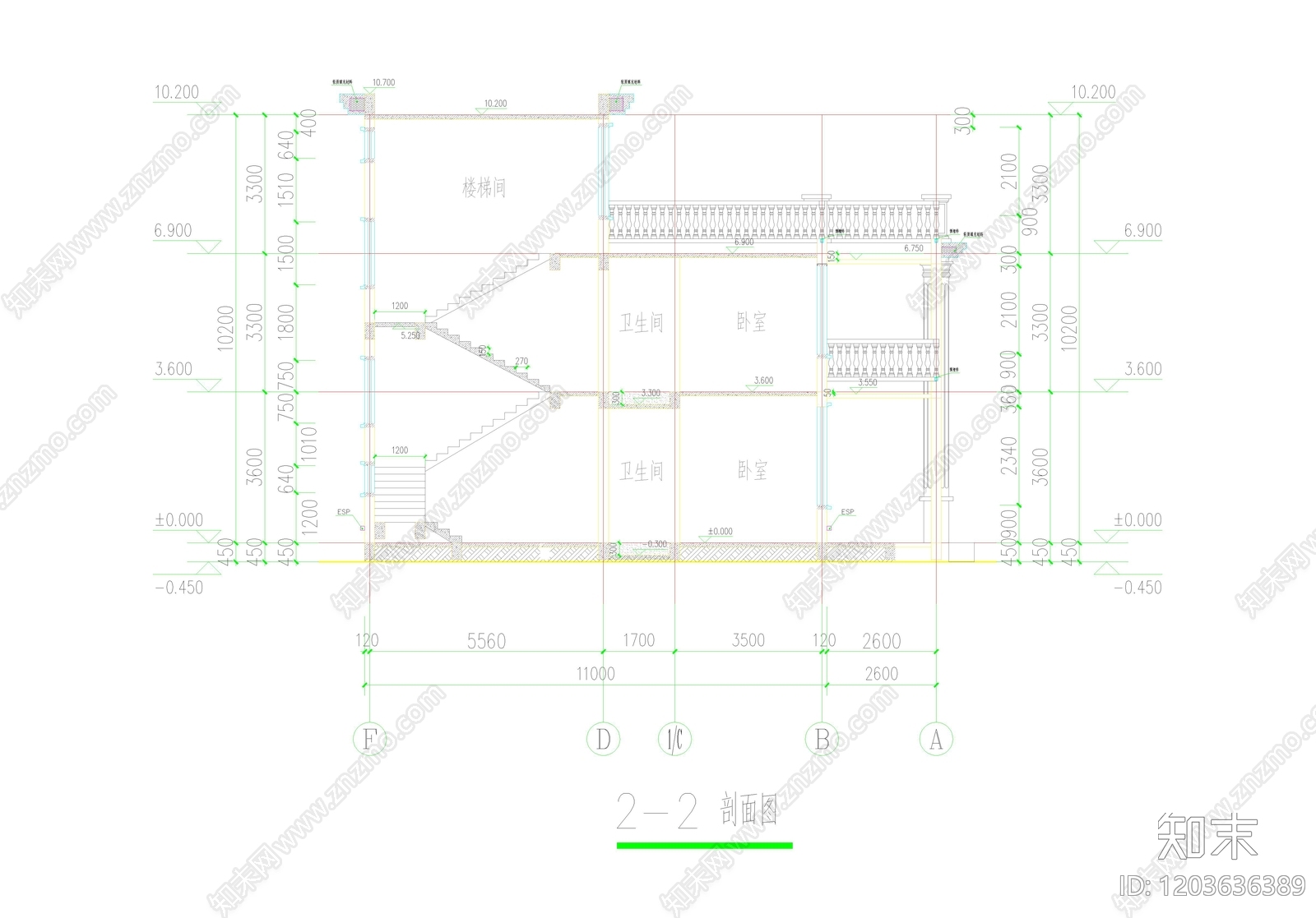 现代中式别墅建筑cad施工图下载【ID:1203636389】