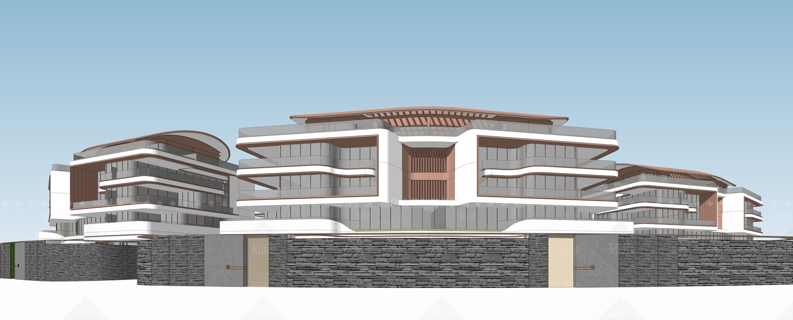 现代轻奢多层住宅SU模型下载【ID:1203638286】