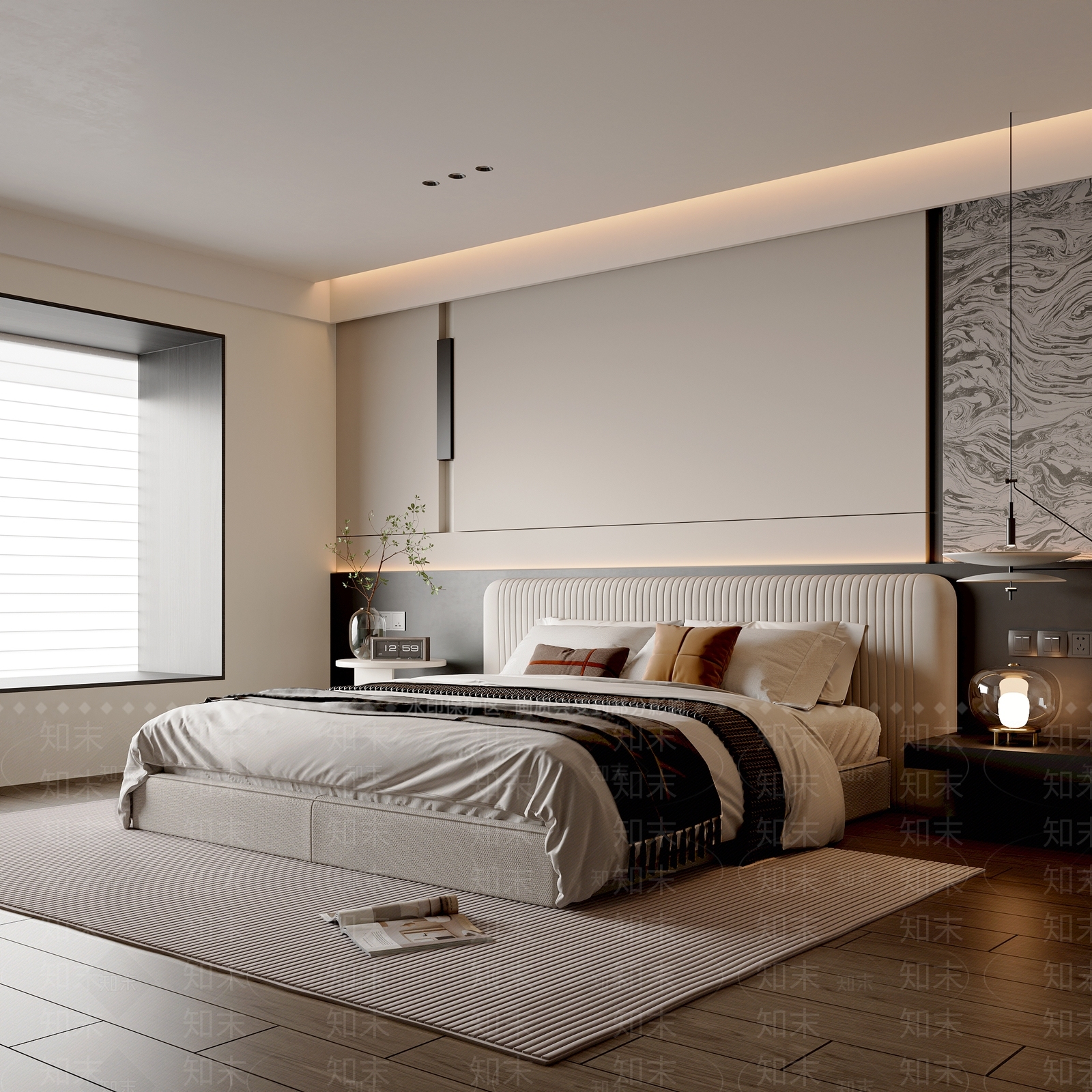 现代简约家居卧室3D模型下载【ID:1203638586】