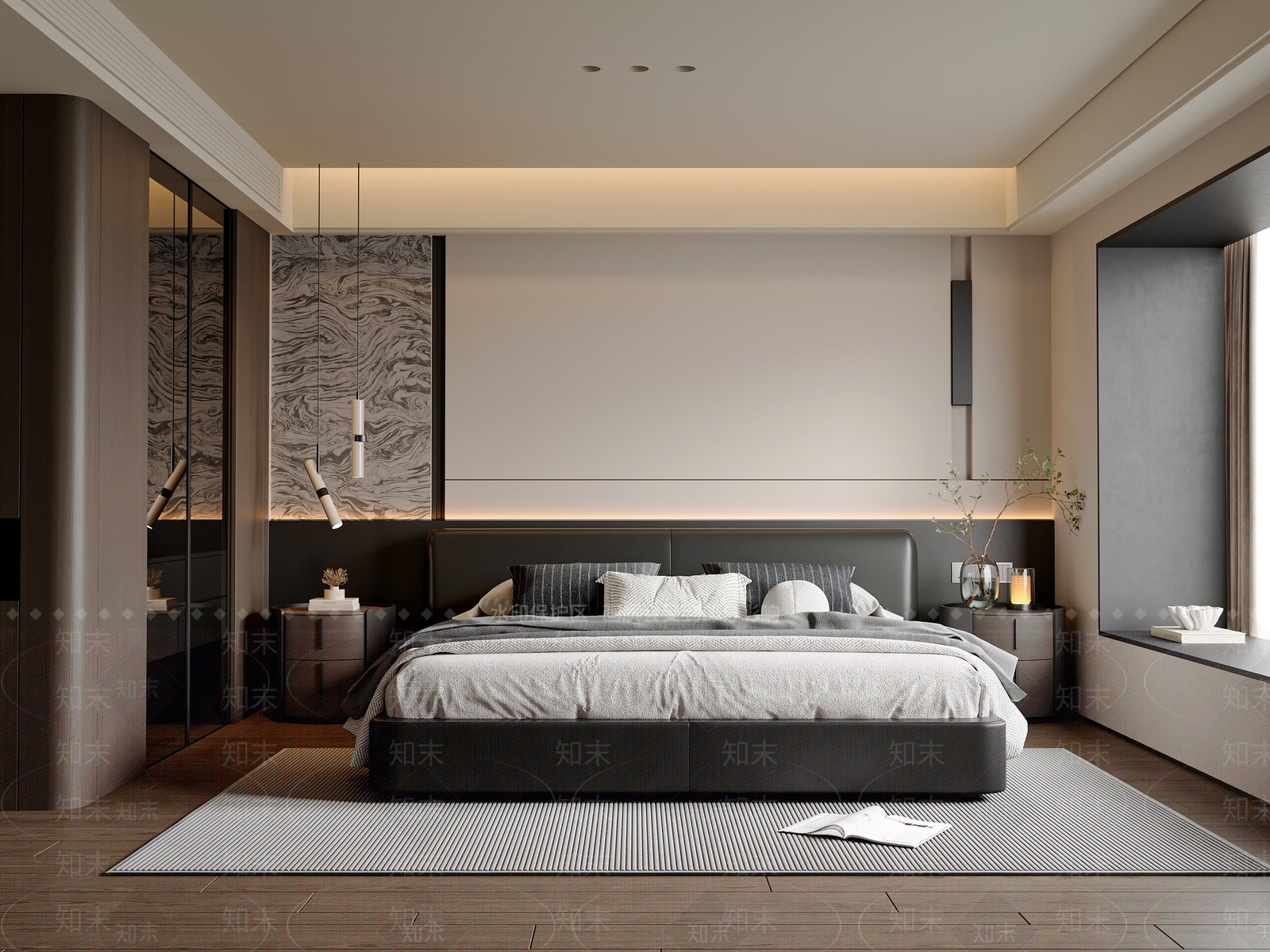 现代简约家居卧室3D模型下载【ID:1203638669】