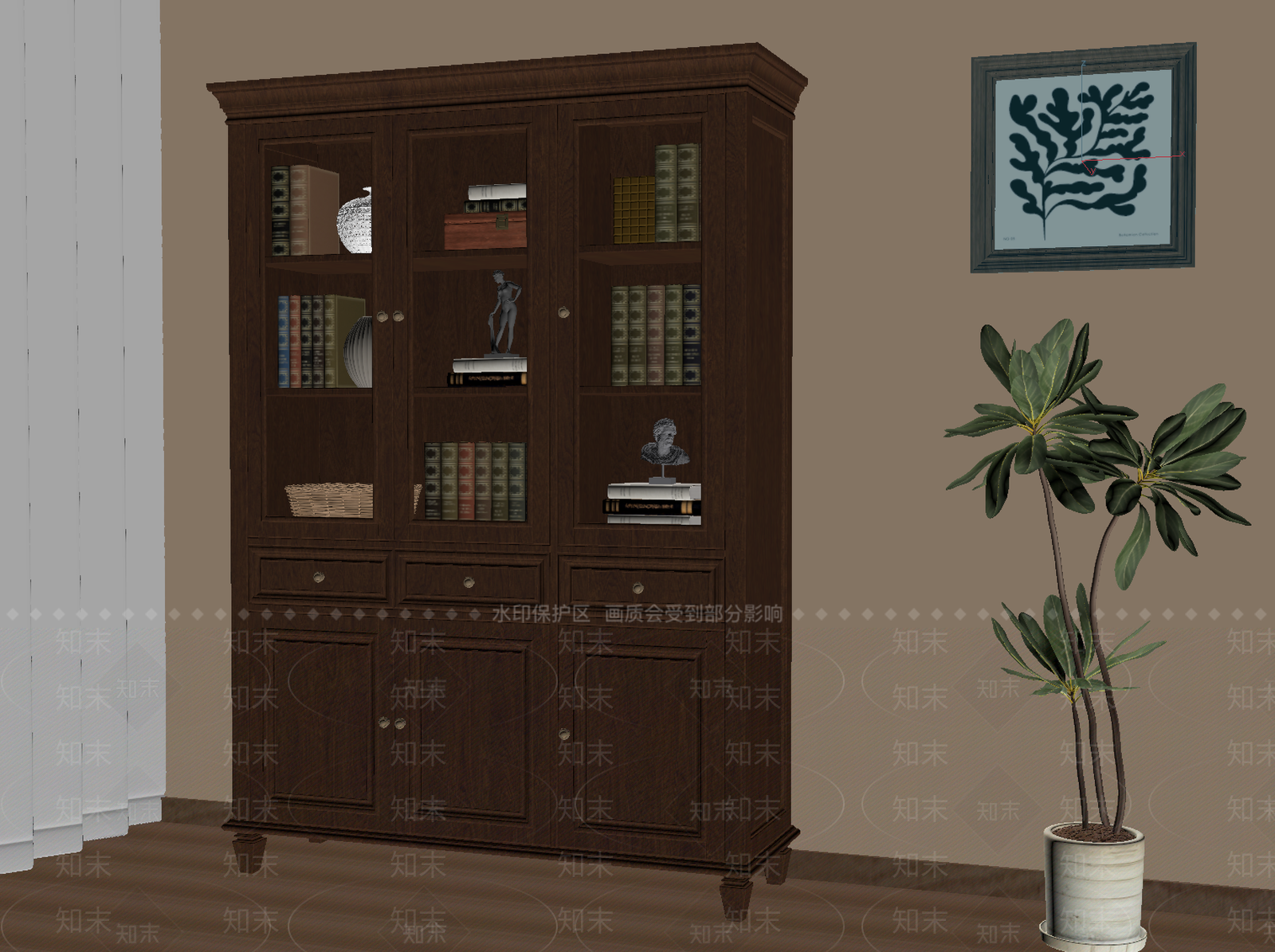 美式书柜SU模型下载【ID:1203638717】