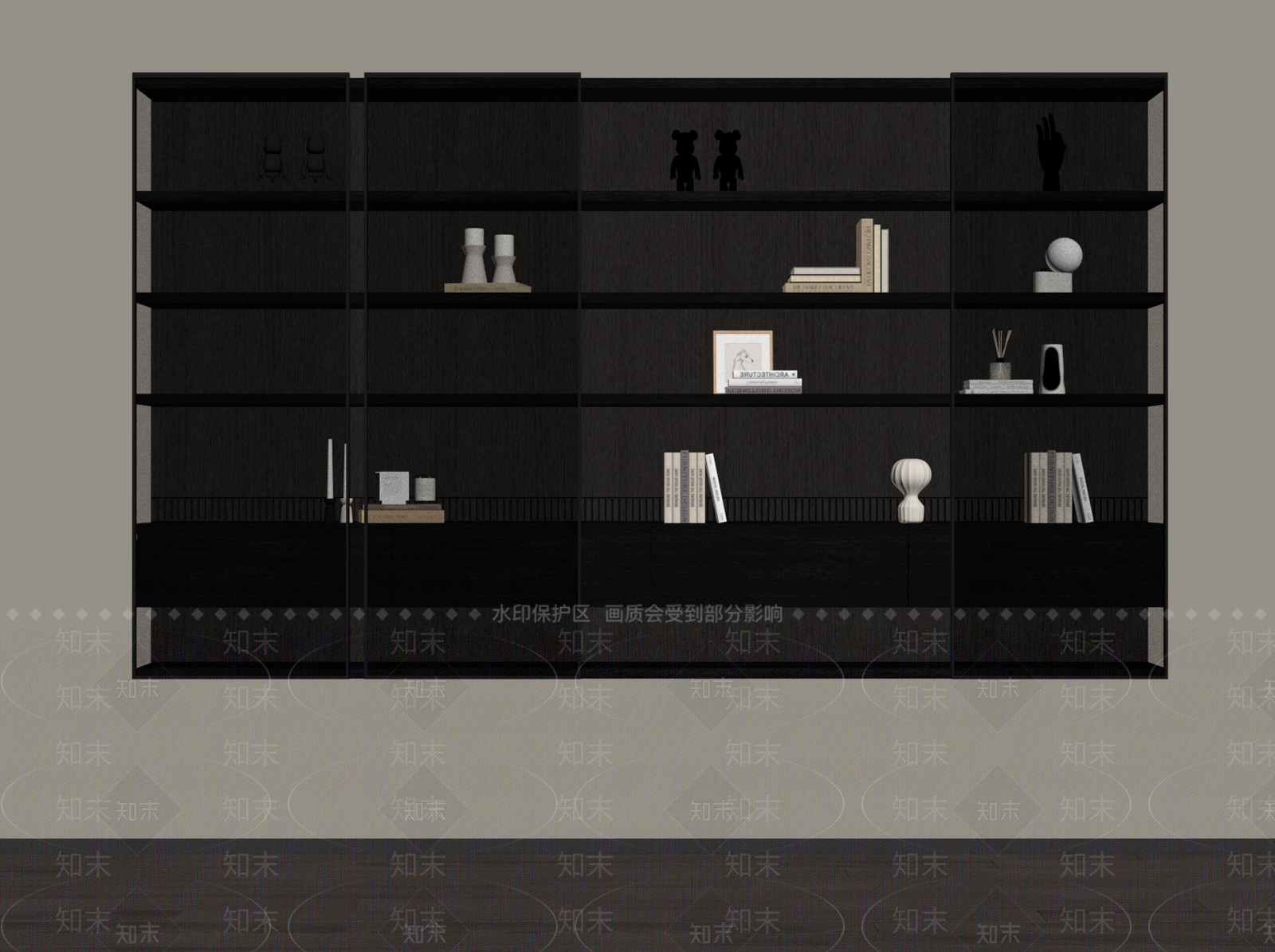 现代书柜SU模型下载【ID:1203639422】