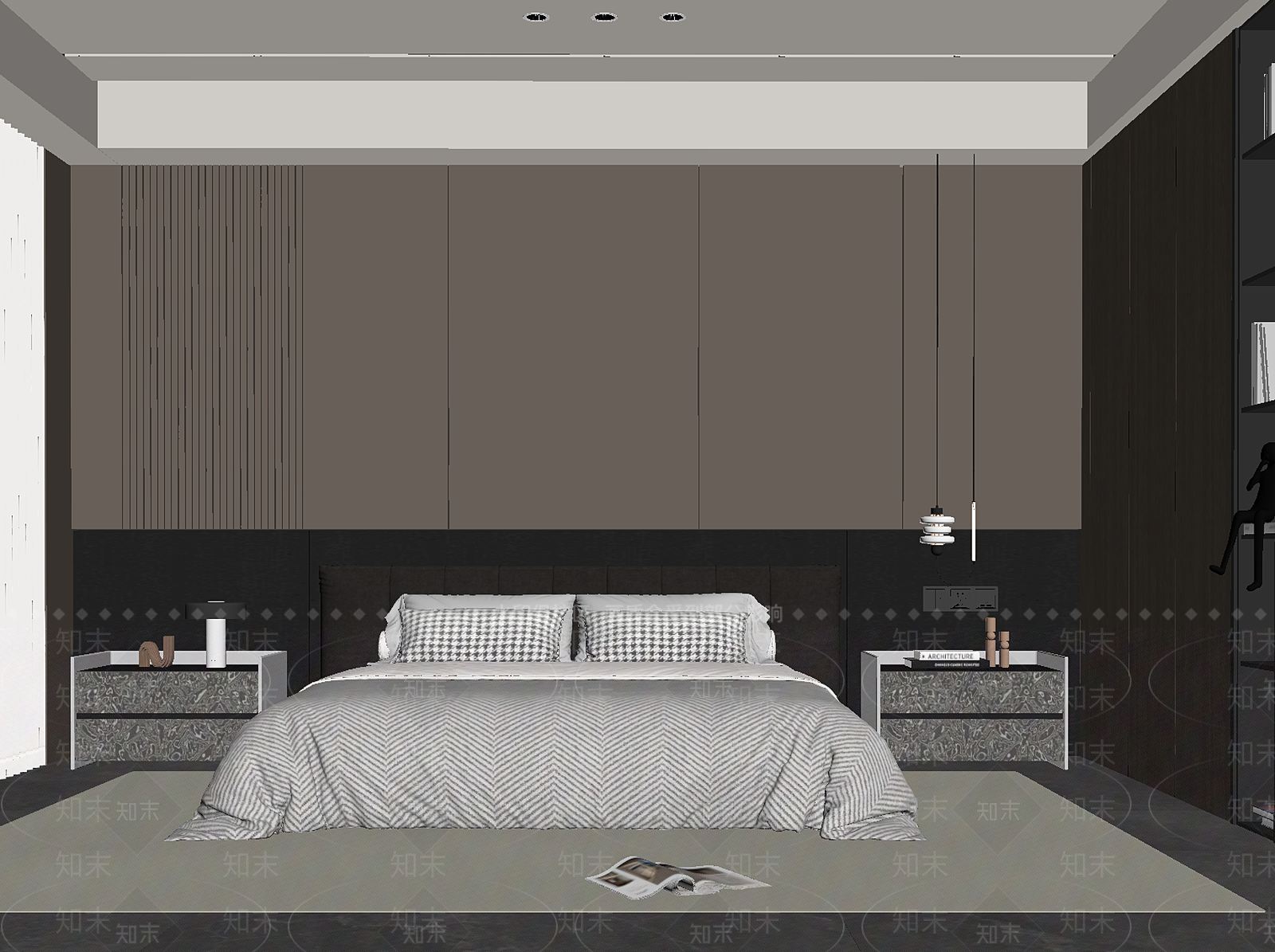 现代意式家居卧室SU模型下载【ID:1203639381】