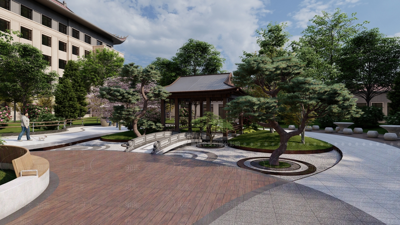 新中式现代医疗康养景观SU模型下载【ID:1203640753】