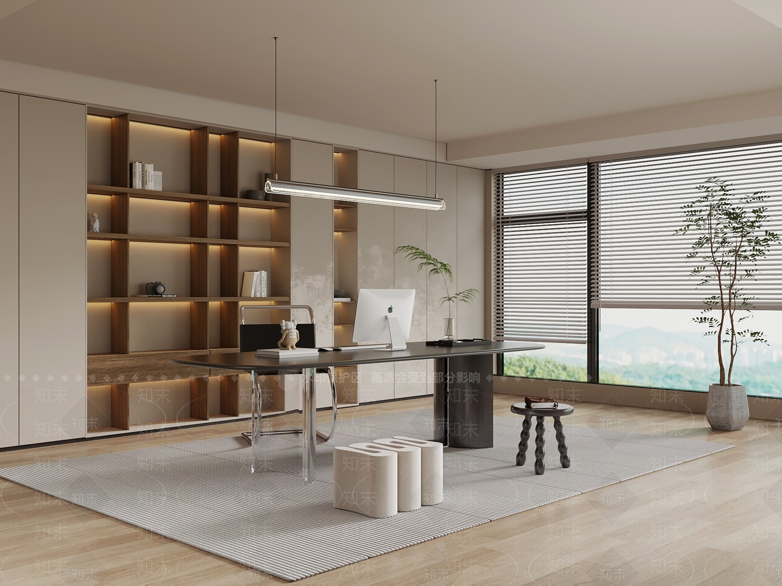 现代书房3D模型下载【ID:1203641212】