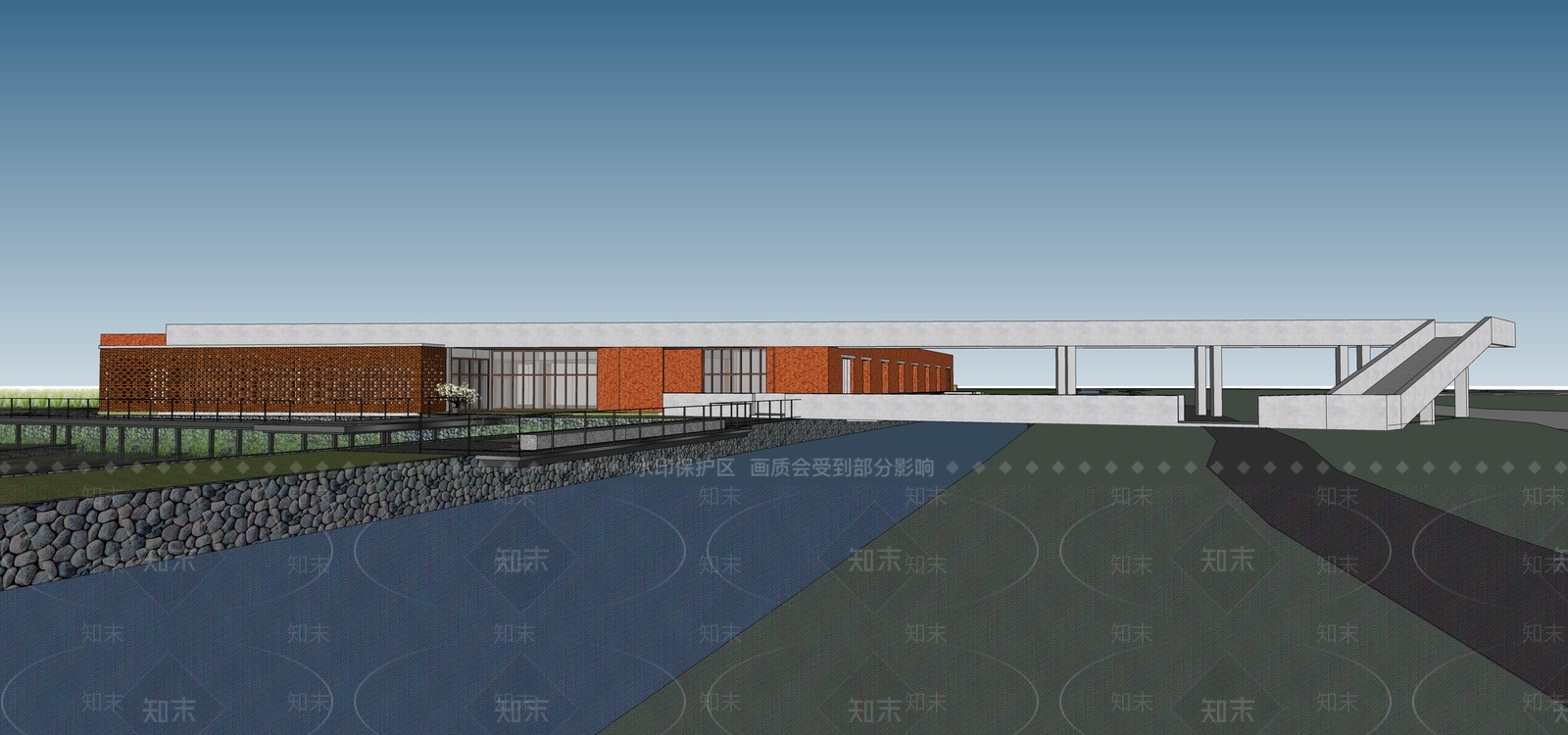现代简约酒店建筑SU模型下载【ID:1203642346】