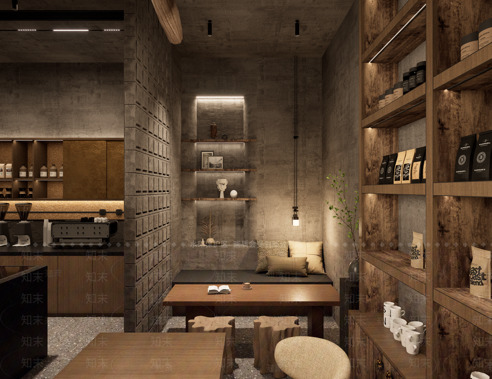 侘寂中古咖啡厅SU模型下载【ID:1203642290】