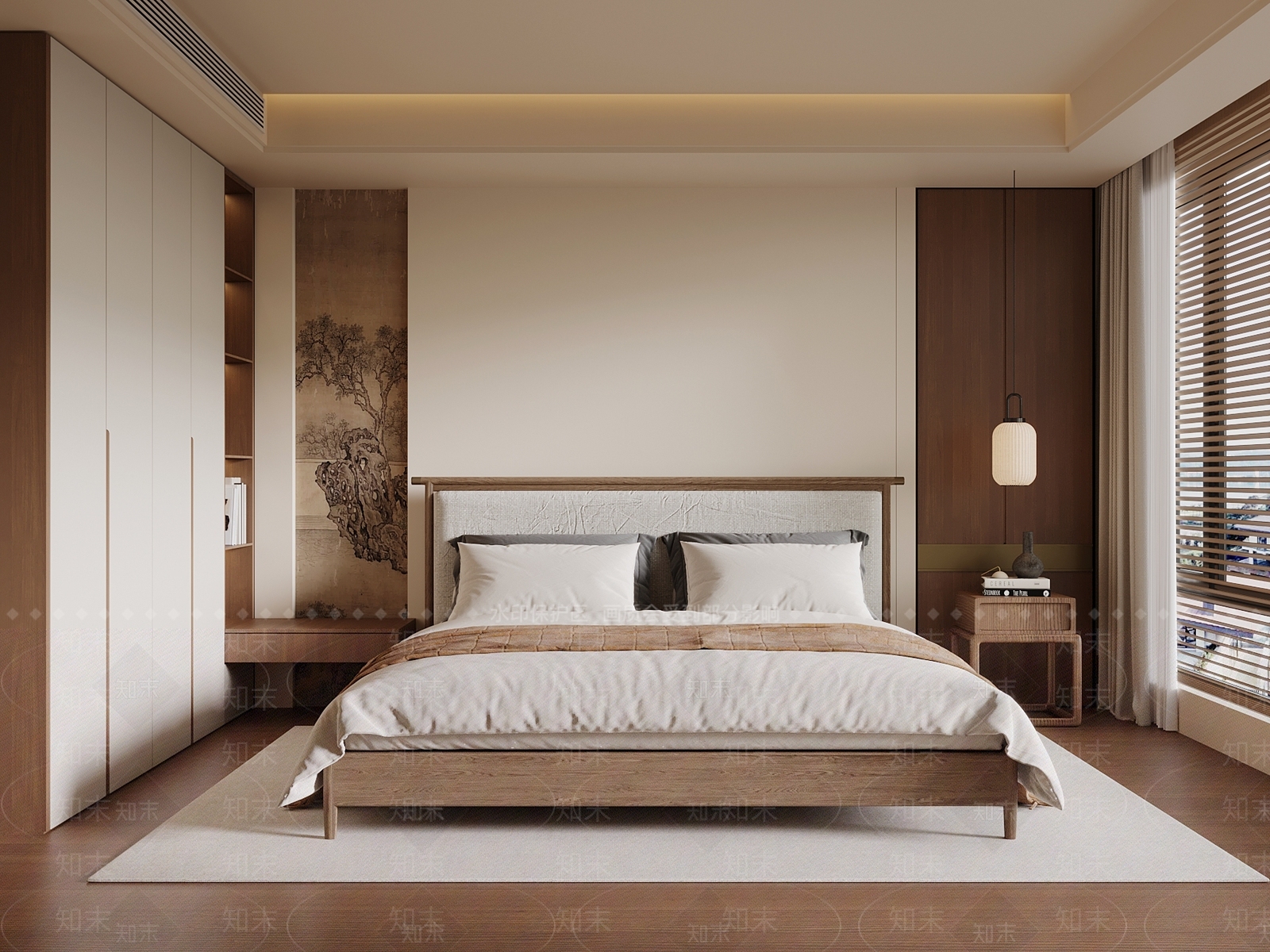 新中式家居卧室3D模型下载【ID:1203641995】